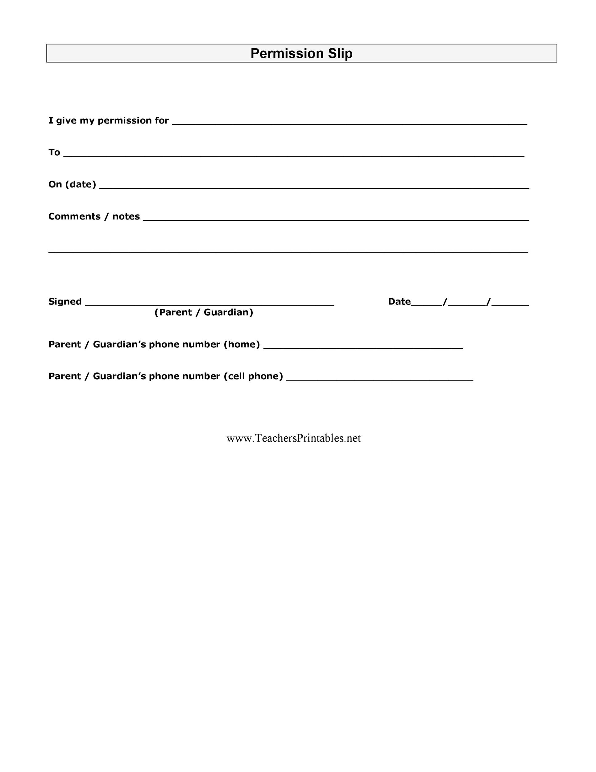 35 Permission Slip Templates Field Trip Forms 35 Permission Slip Templates Field Trip Forms