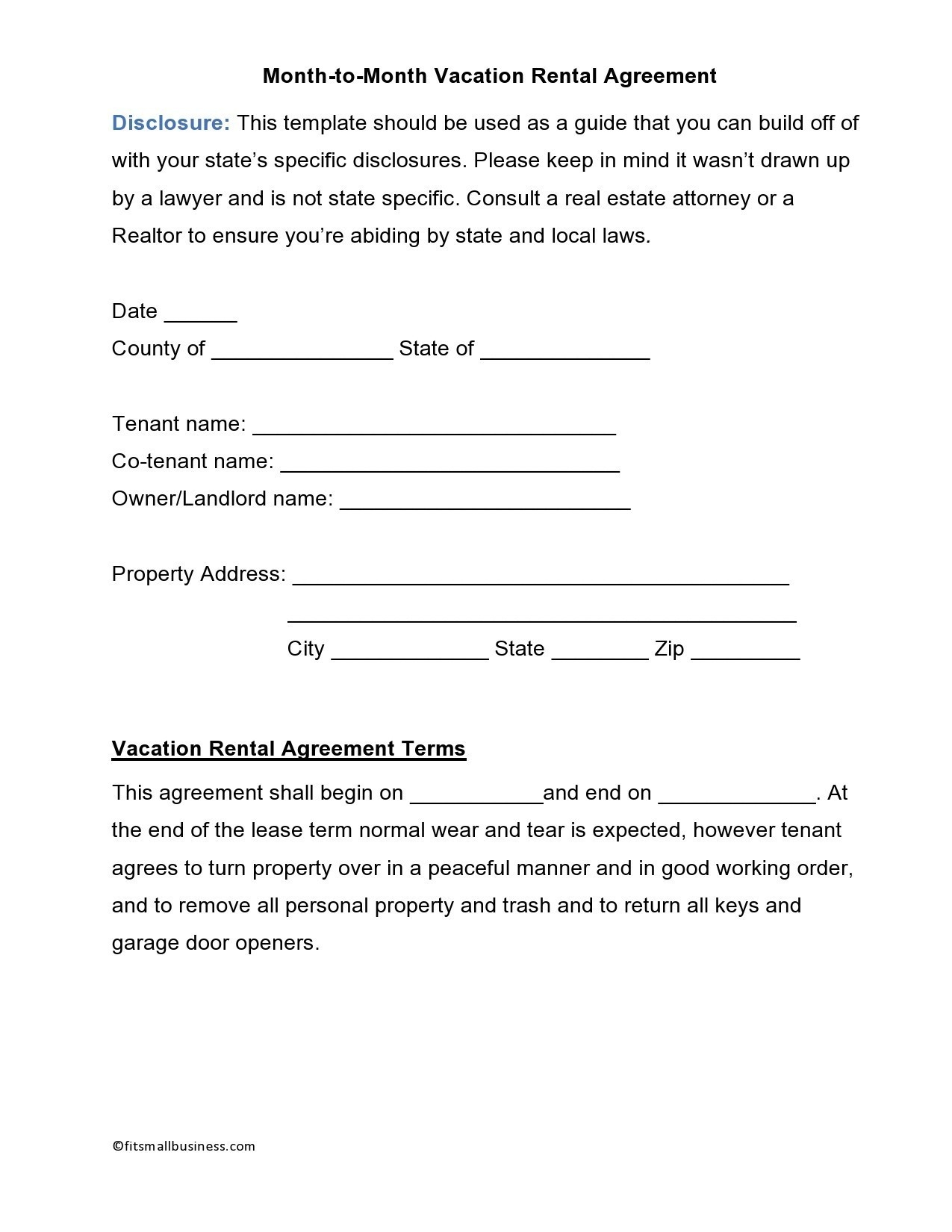39 Simple Month to Month Rental Agreements 100 Free TemplateLab