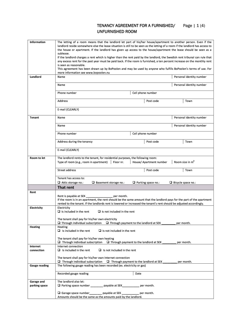 39 Simple Room Rental Agreement Templates TemplateArchive