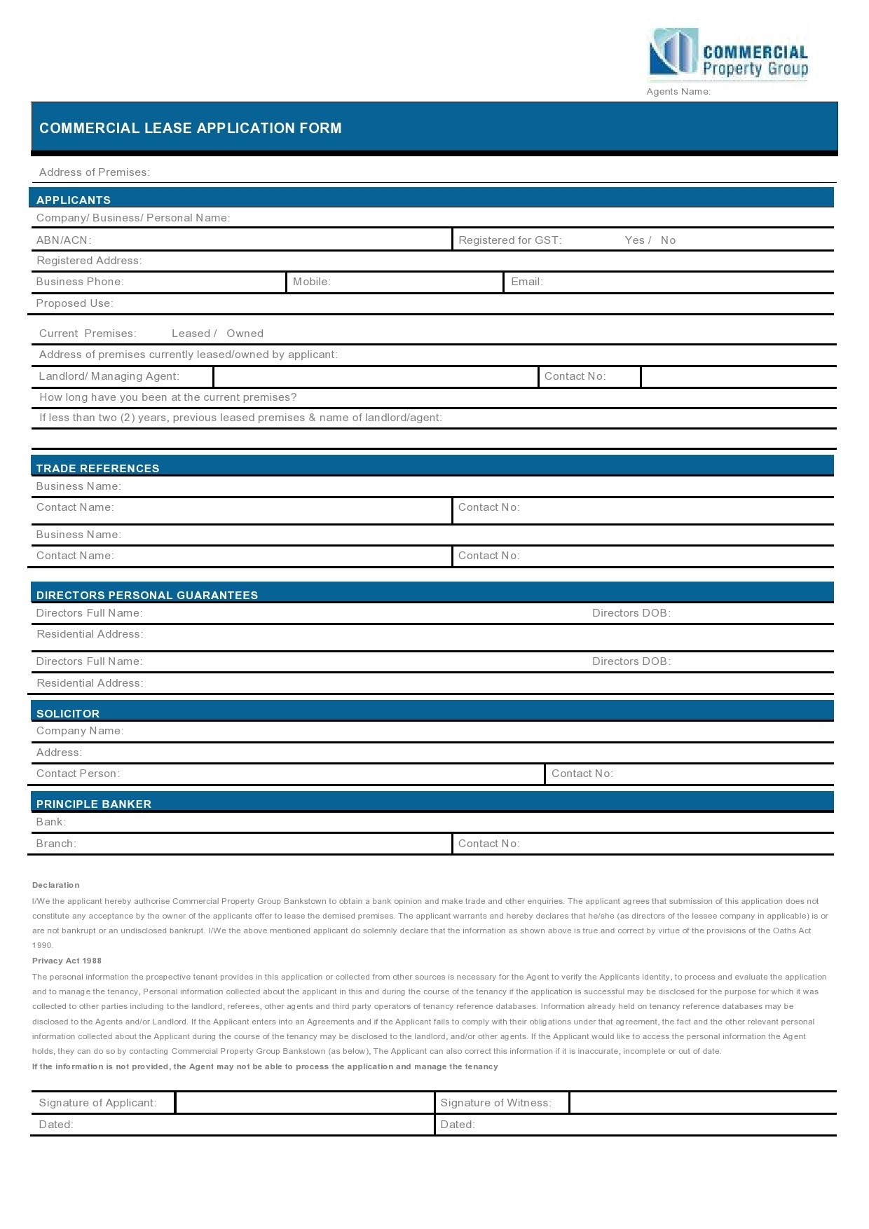 40 Free Commercial Lease Application Templates By State 