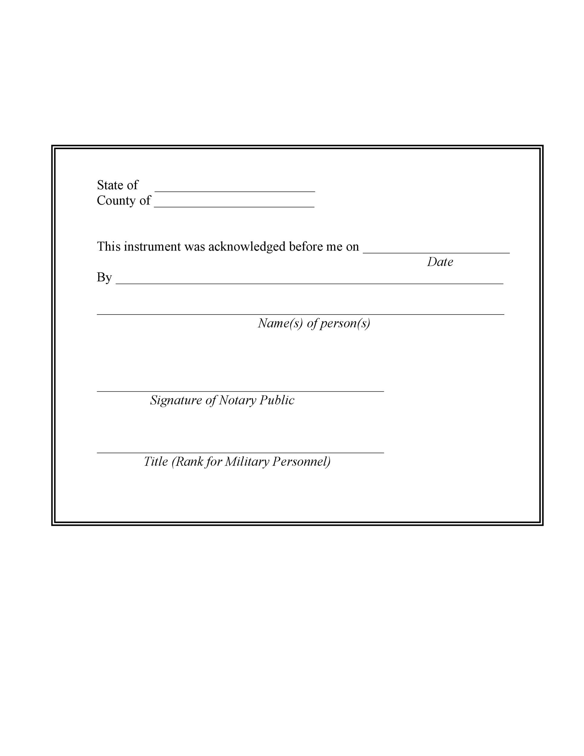 40 Free Notary Acknowledgement Statement Templates TemplateLab