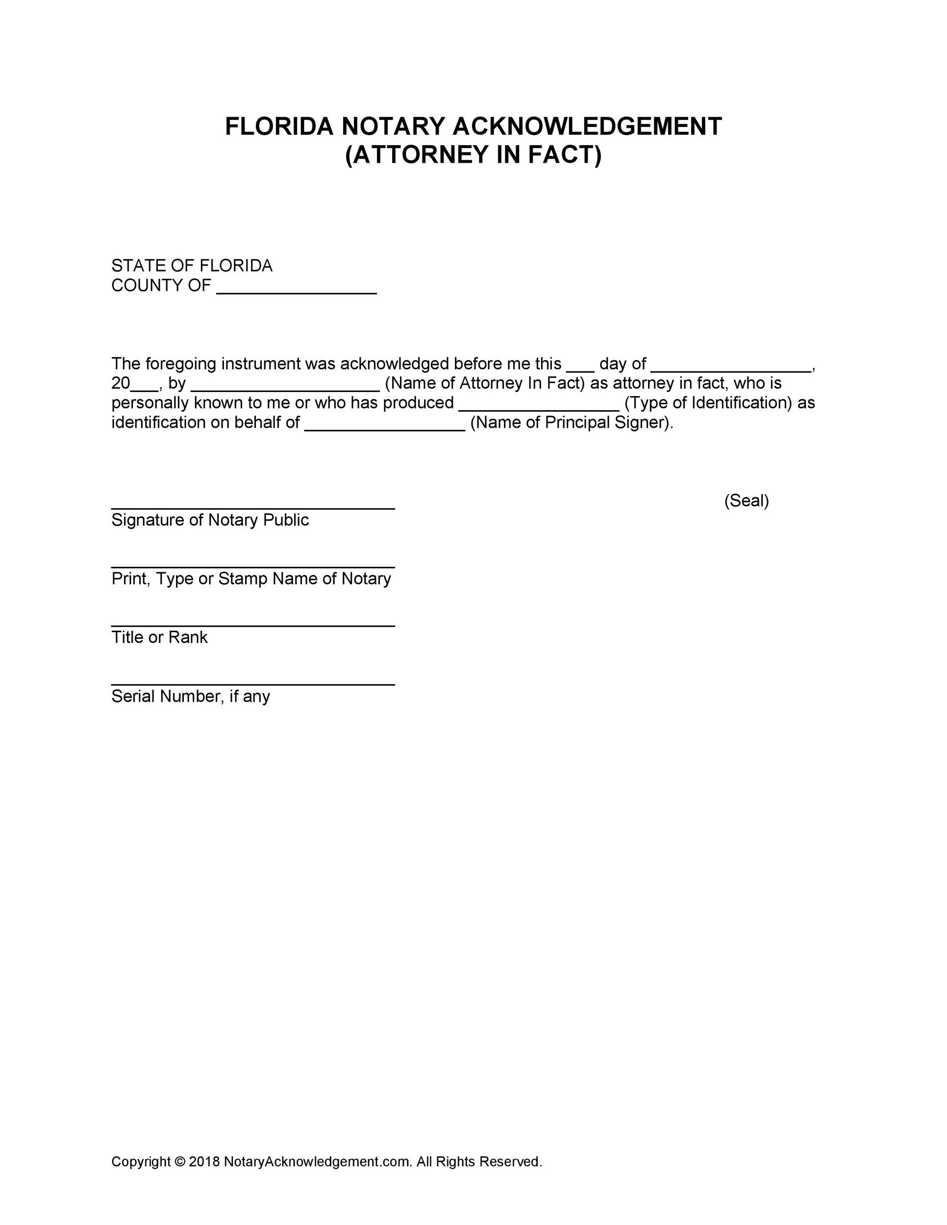 40 Free Notary Acknowledgement U0026 Statement Templates TemplateLab