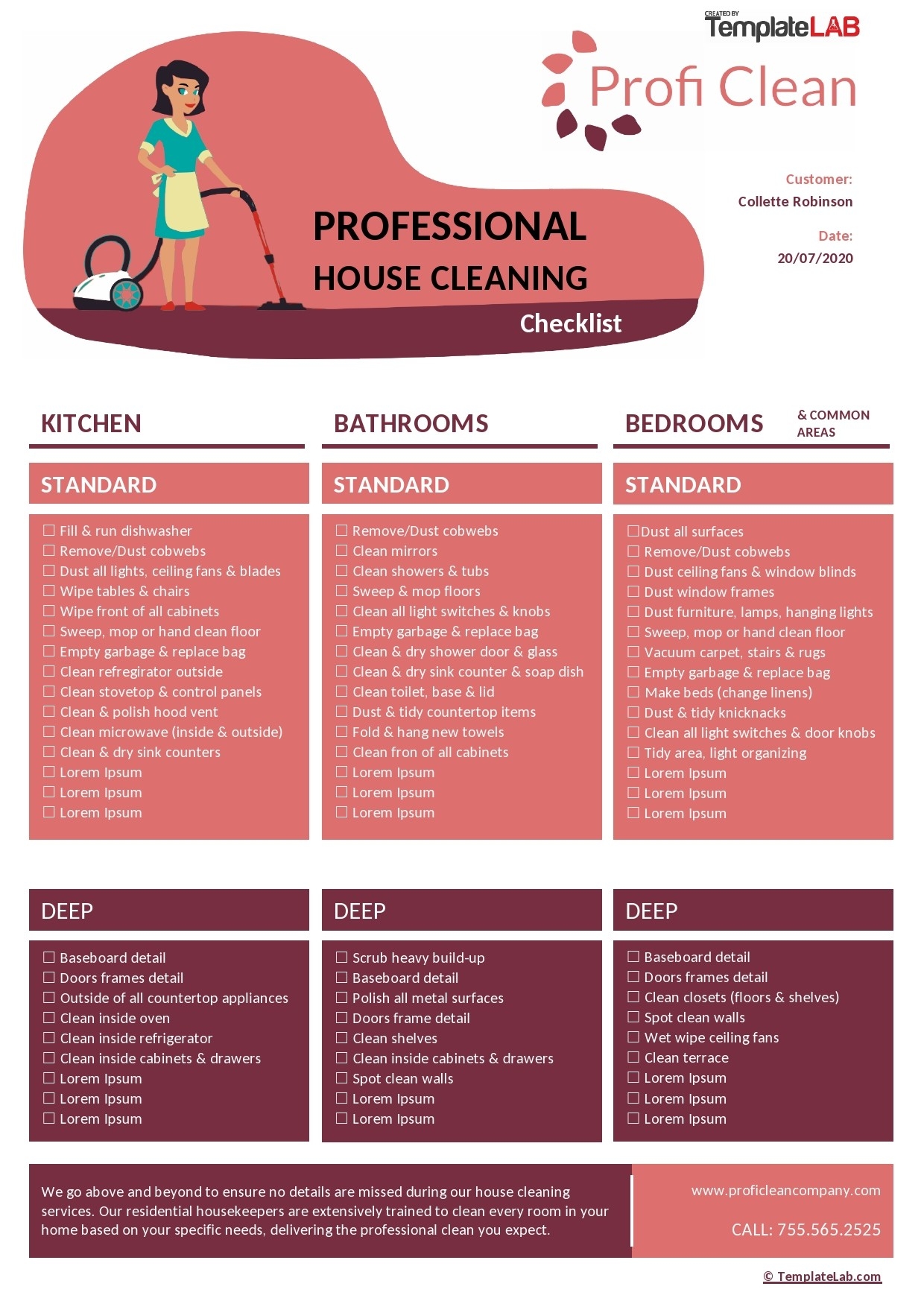 40 Printable House Cleaning Checklist Templates TemplateLab