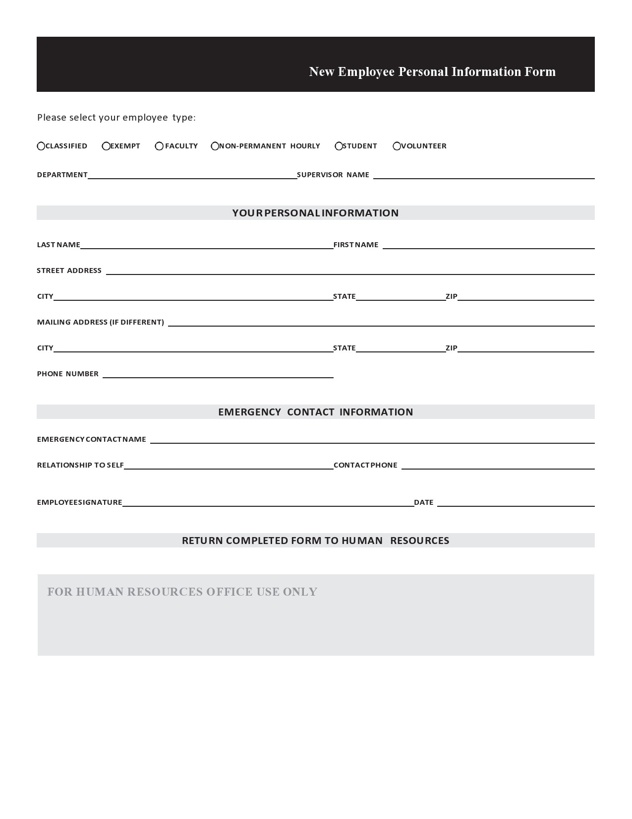 41 Free Personal Information Forms Templates TemplateLab