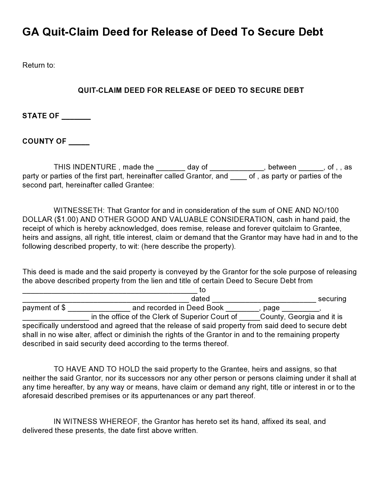 41 Free Quitclaim Deed Forms Templates TemplateLab