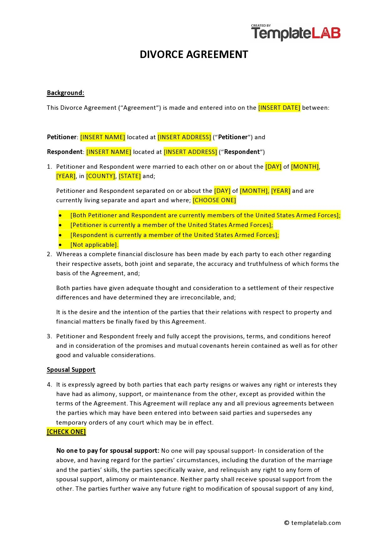 Printable Divorce Financial Disclosure Form