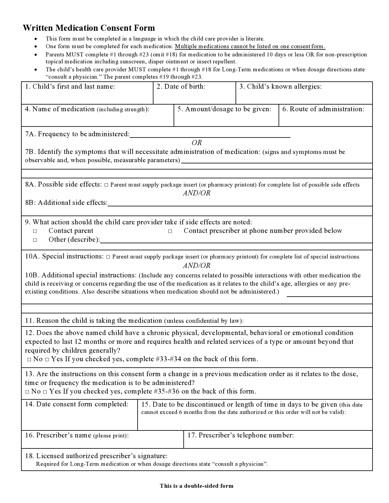 43 Printable Medical Consent Forms For Minor Free 