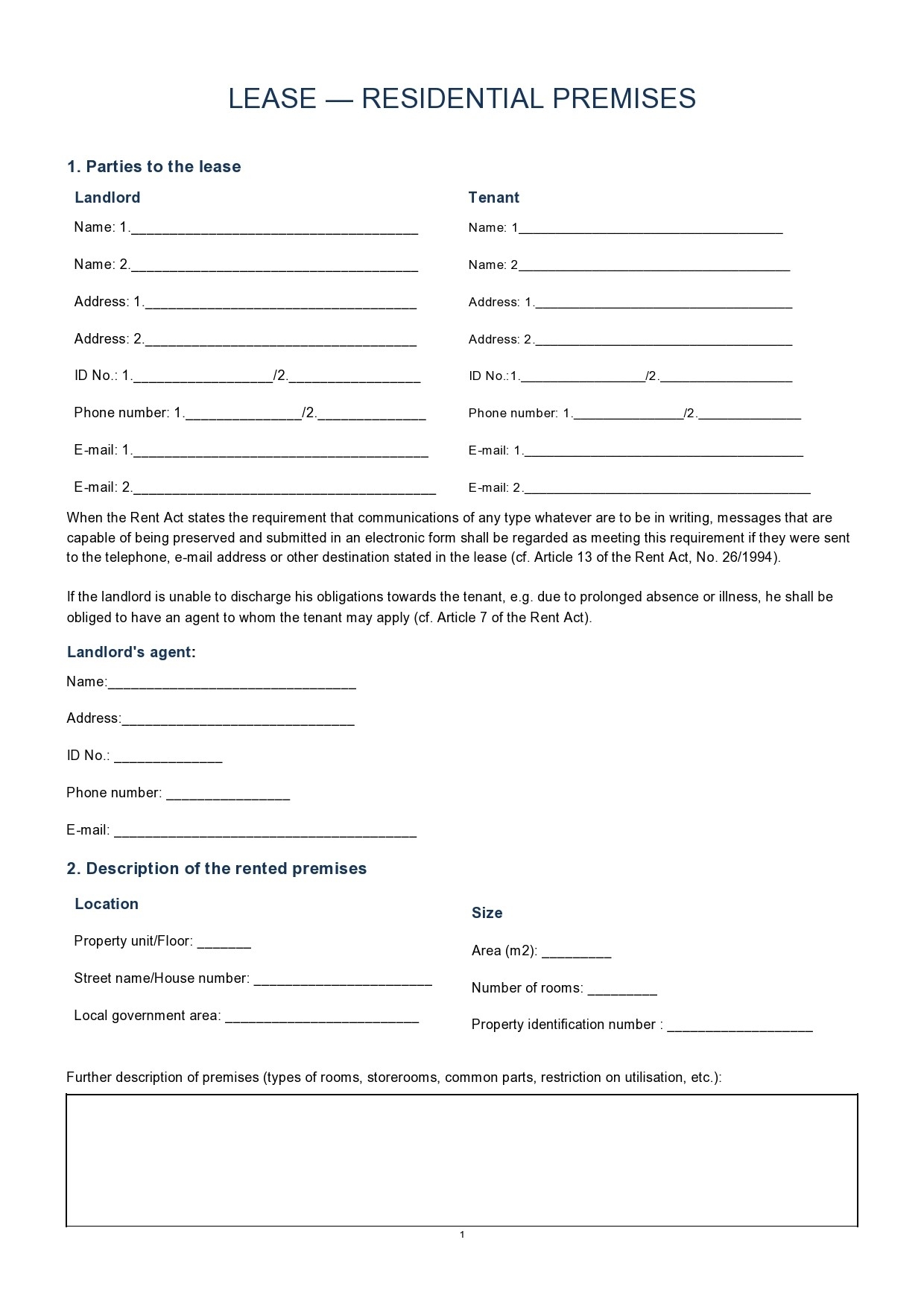 44 Free Residential Lease Agreement Templates Word PDF 