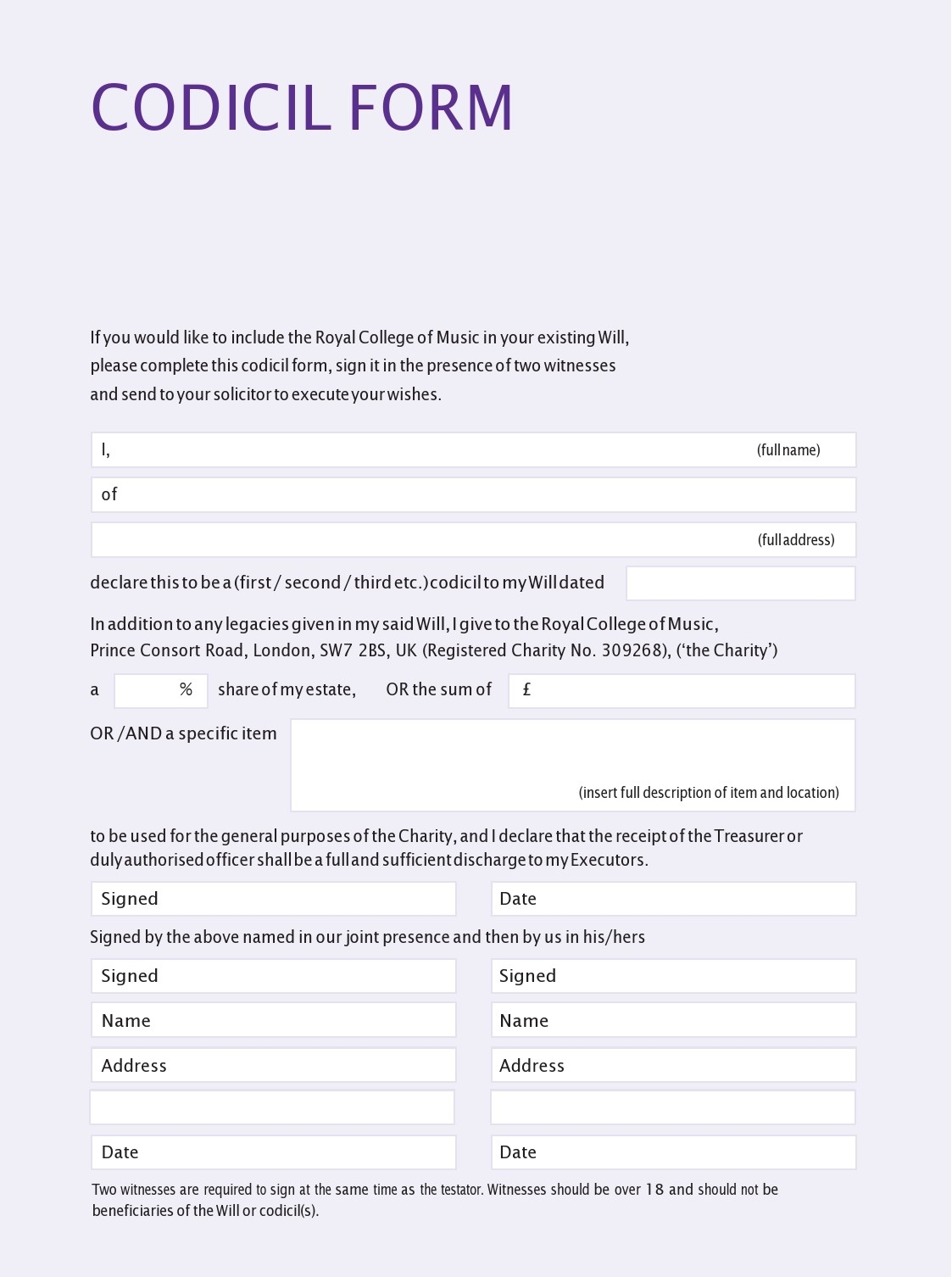46 Free Codicil To Will Forms U0026 Templates TemplateLab 46 Free Codicil To Will Forms U0026 Templates TemplateLab