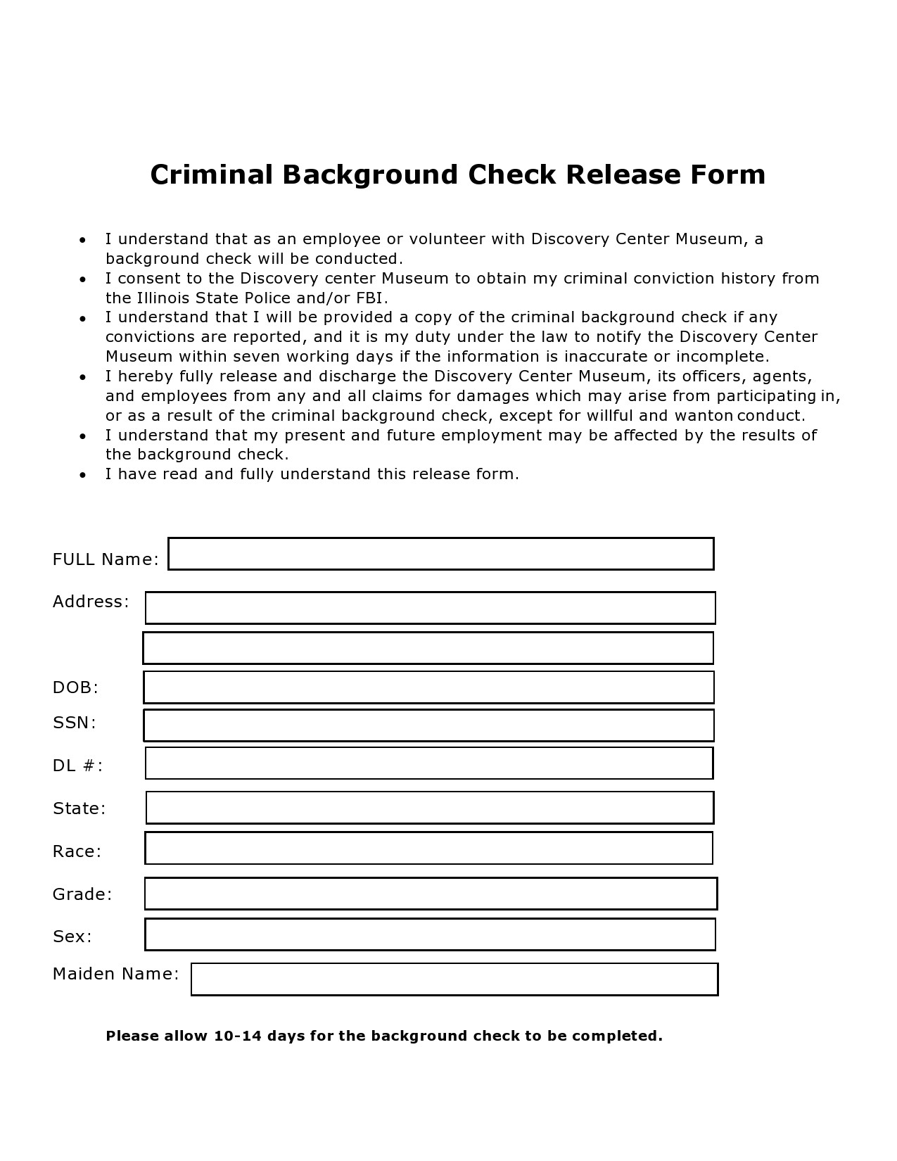 47 Free Background Check Authorization Forms TemplateLab 47 Free Background Check Authorization Forms TemplateLab
