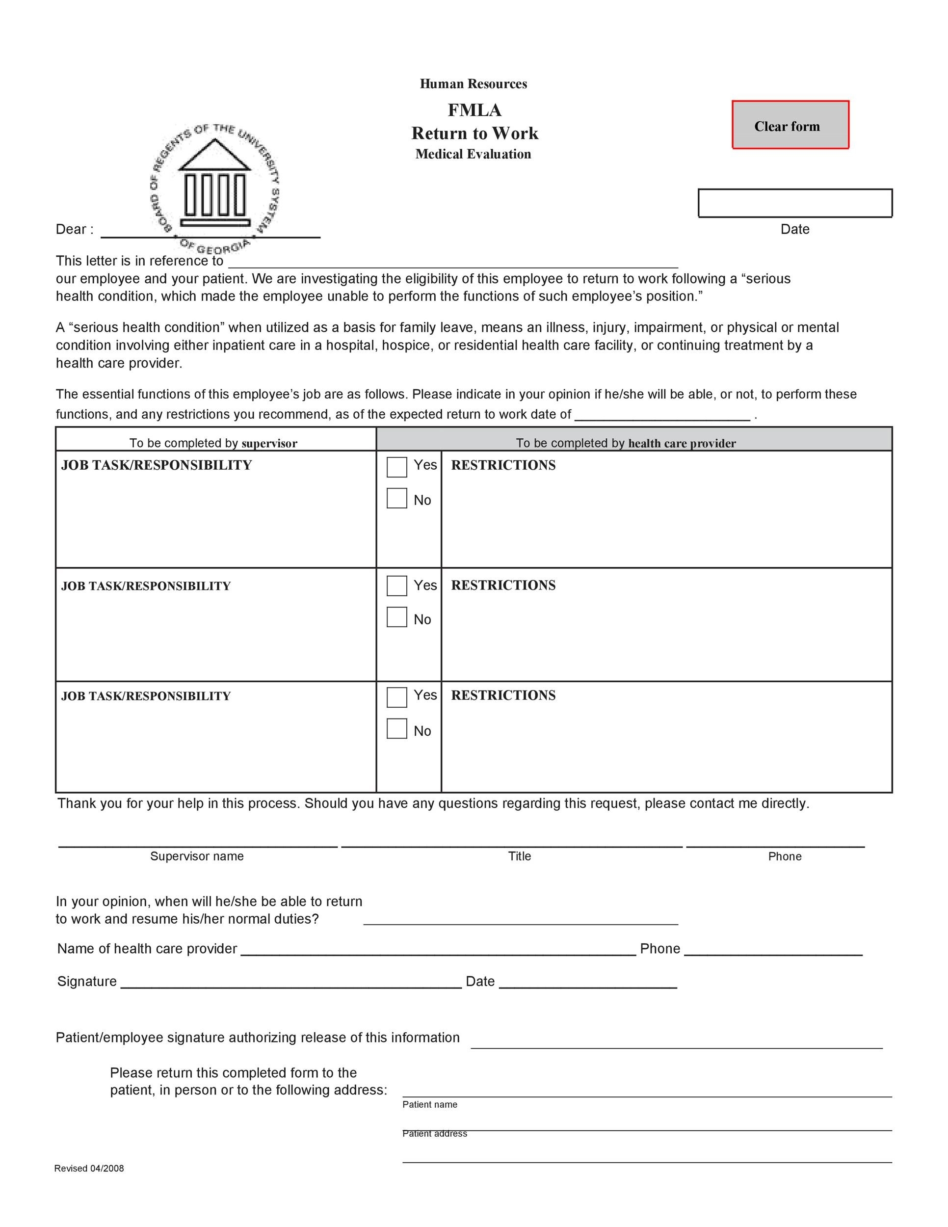 Printable Fmla Forms Printable Fmla Forms