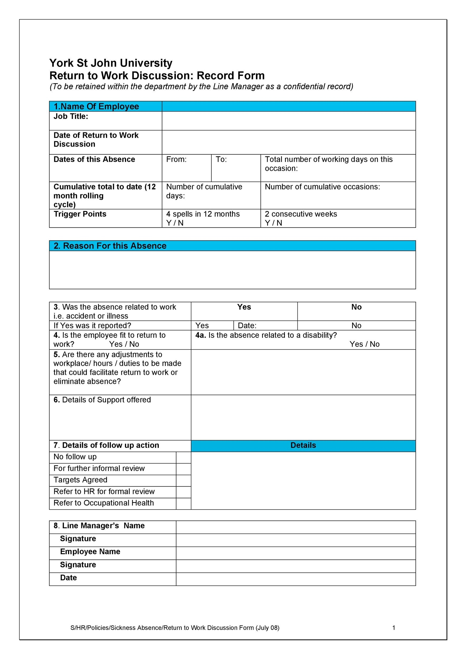 49 Best Return To Work Work Release Forms TemplateLab 49 Best Return To Work Work Release Forms TemplateLab