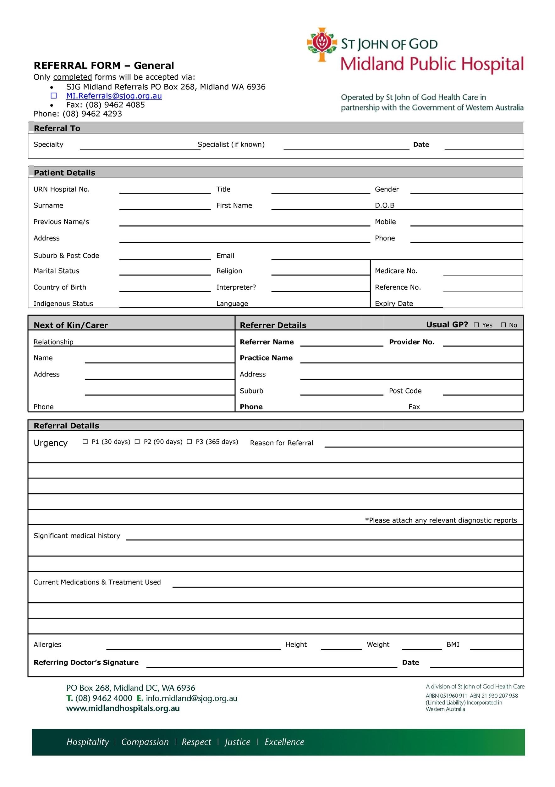 Printable Doctor To Doctor Referral Forms