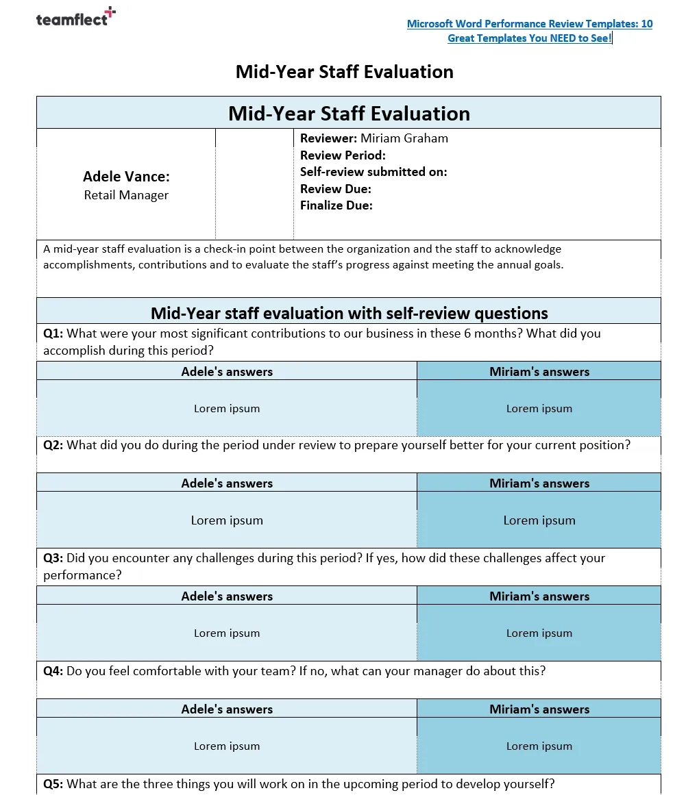 5 Free PDF Performance Review Templates To Download