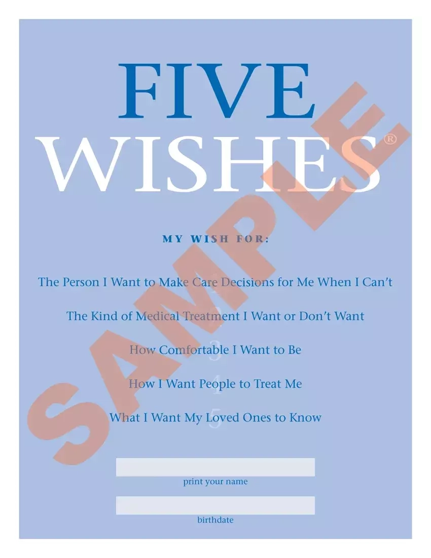 5 Wishes Document Fill Out Printable PDF Forms Online
