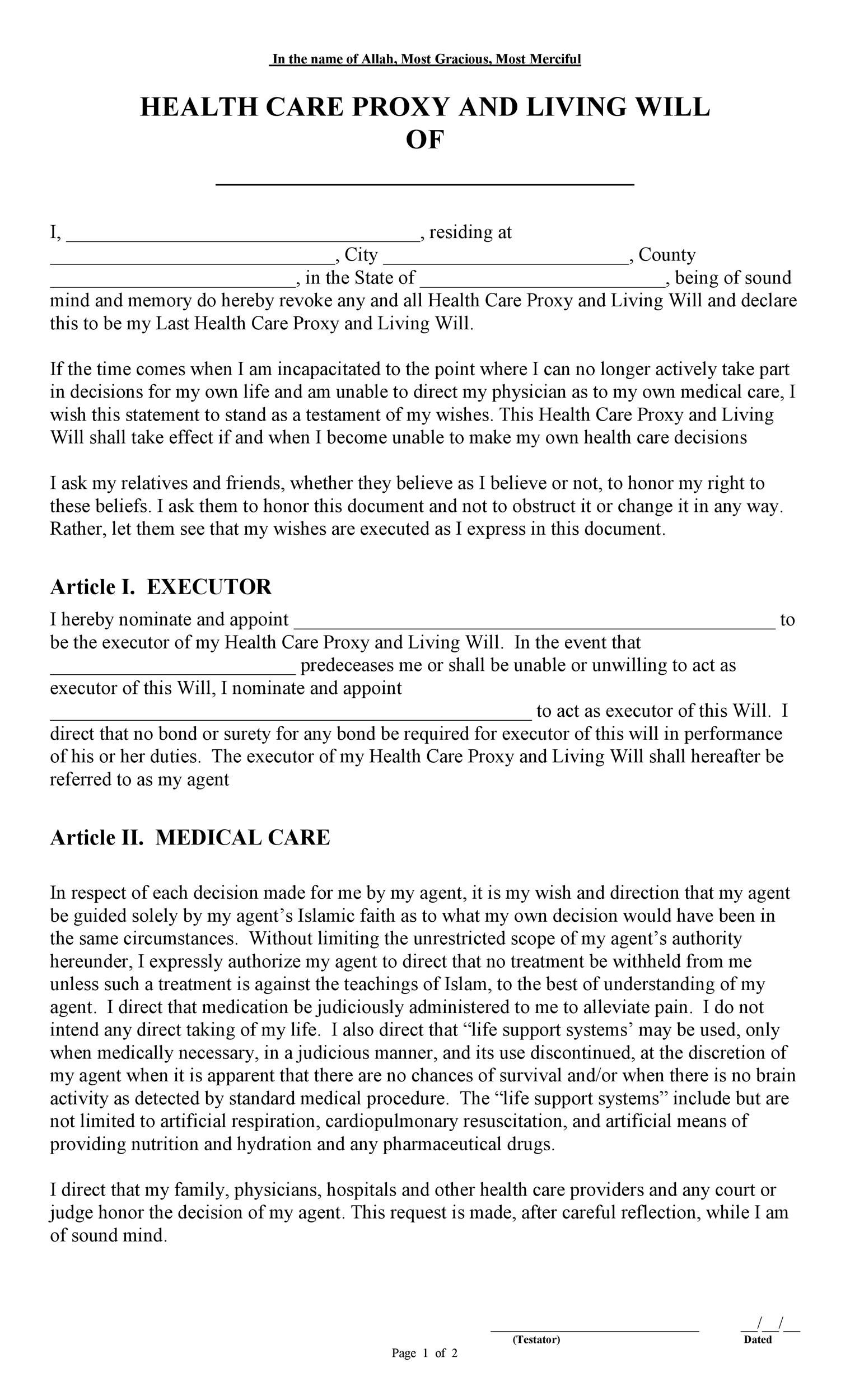 50 Free Living Will Templates Forms Word TemplateLab