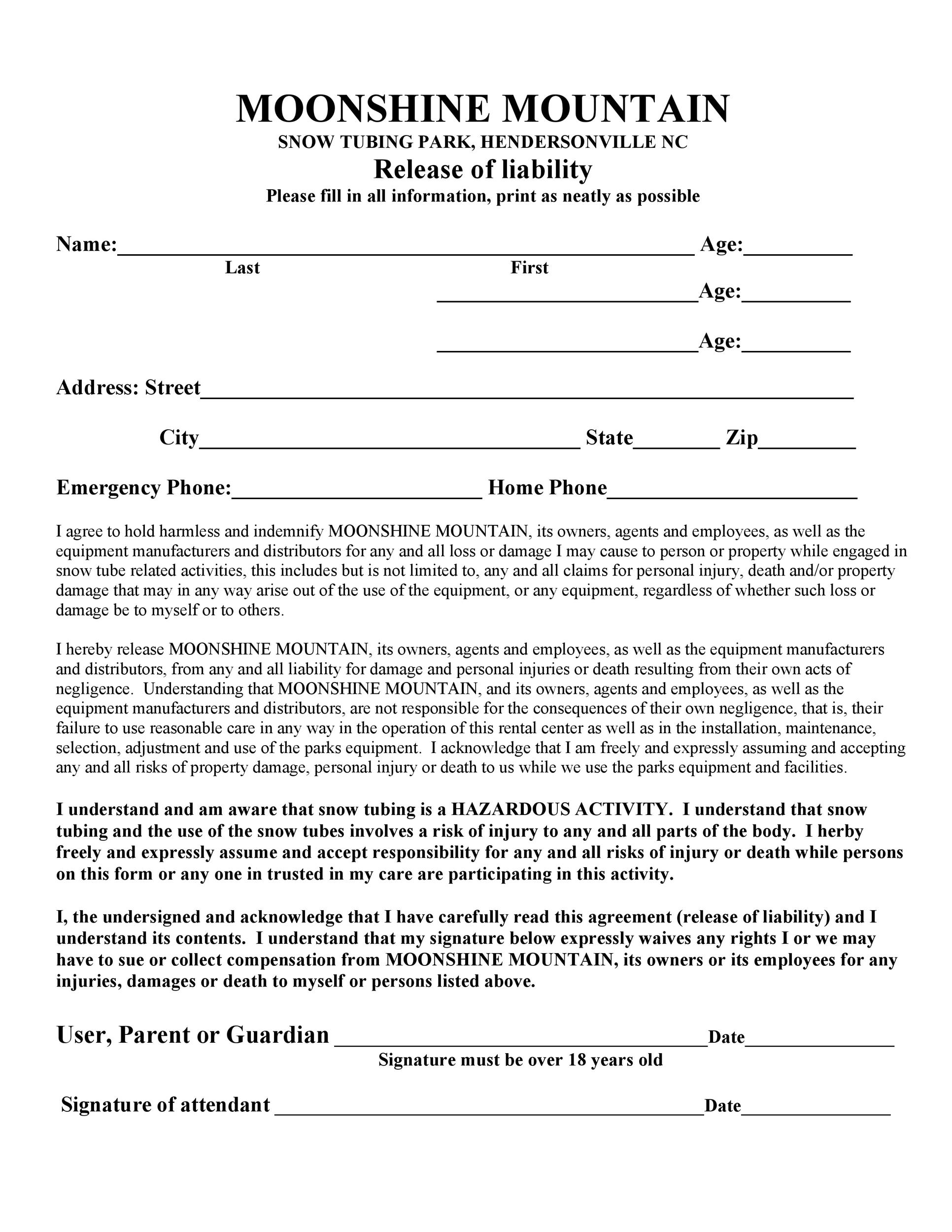 50 Free Release Of Liability Forms Liability Waiver TemplateLab