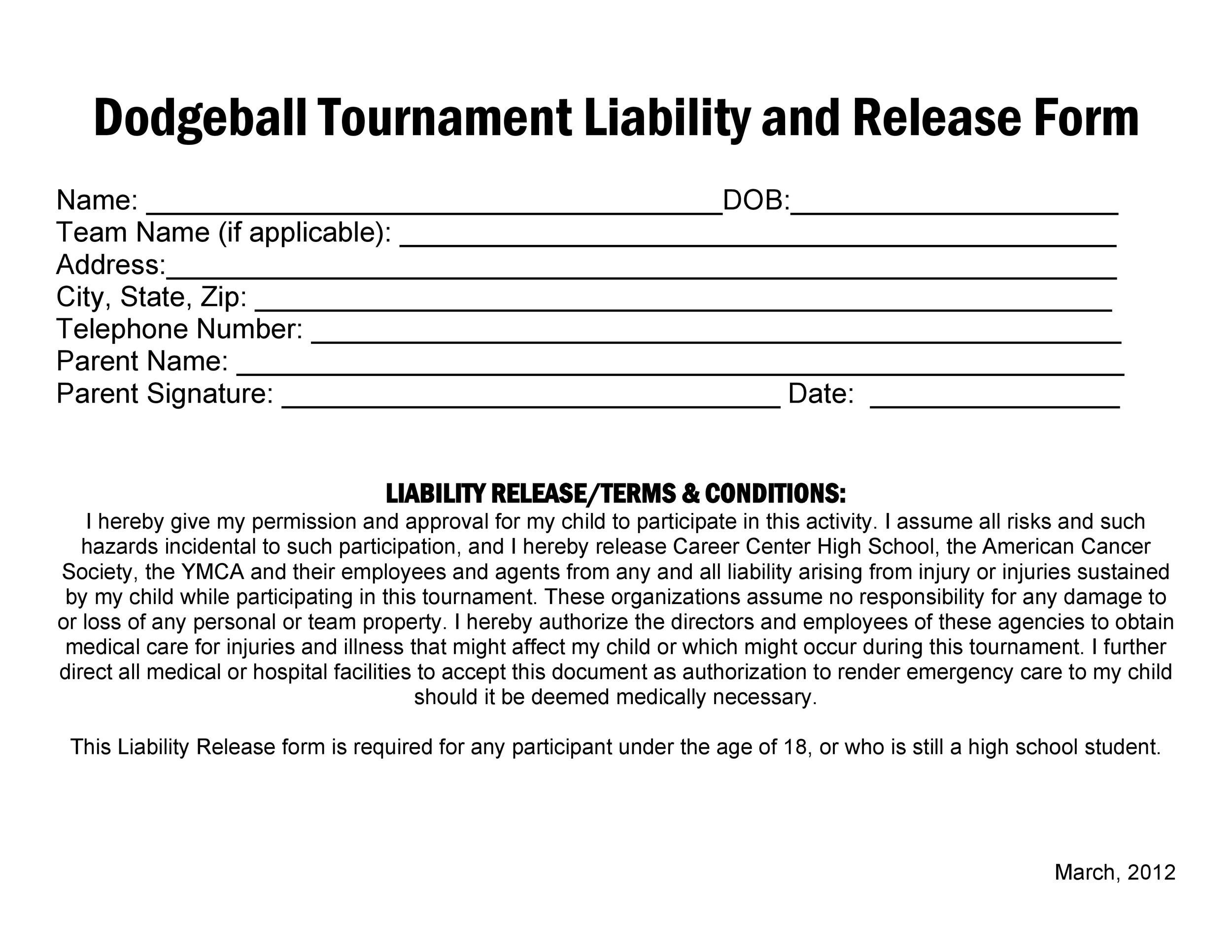 50 Free Release Of Liability Forms Liability Waiver TemplateLab