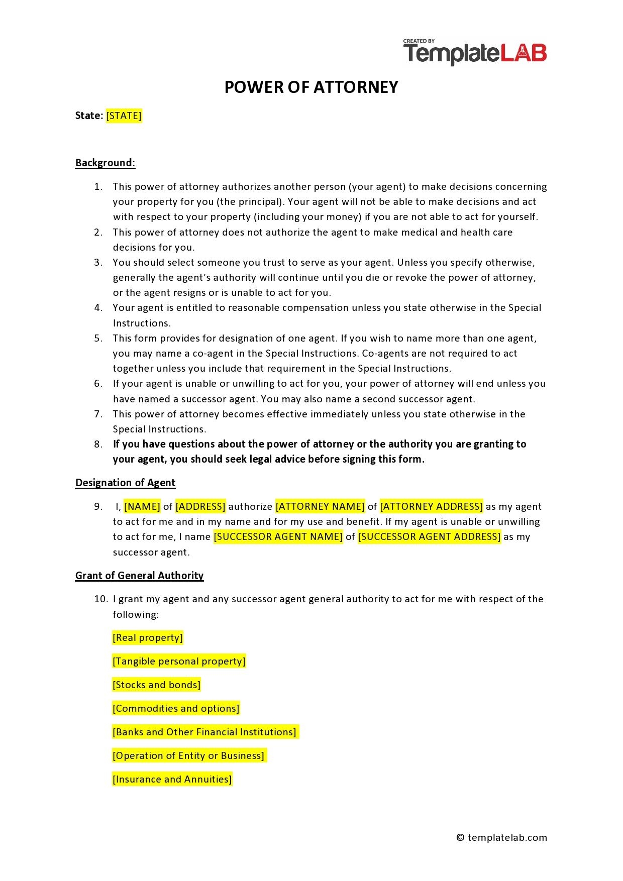 50 General Power Of Attorney Forms Templates FREE 50 General Power Of Attorney Forms Templates FREE