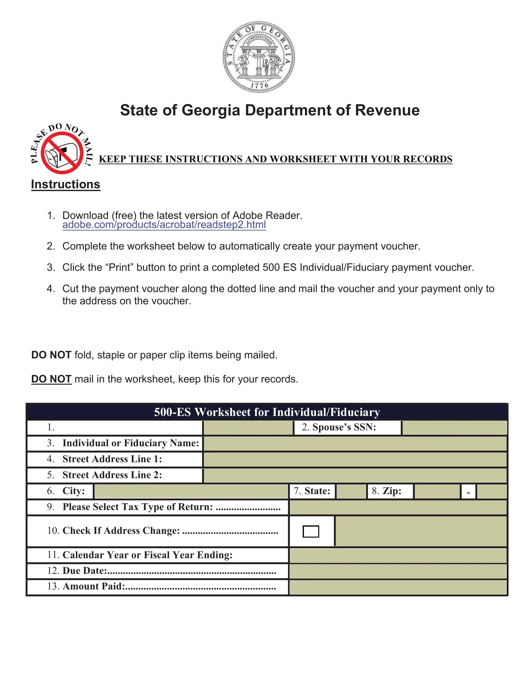 500 Es Form Fill Out Printable PDF Forms Online