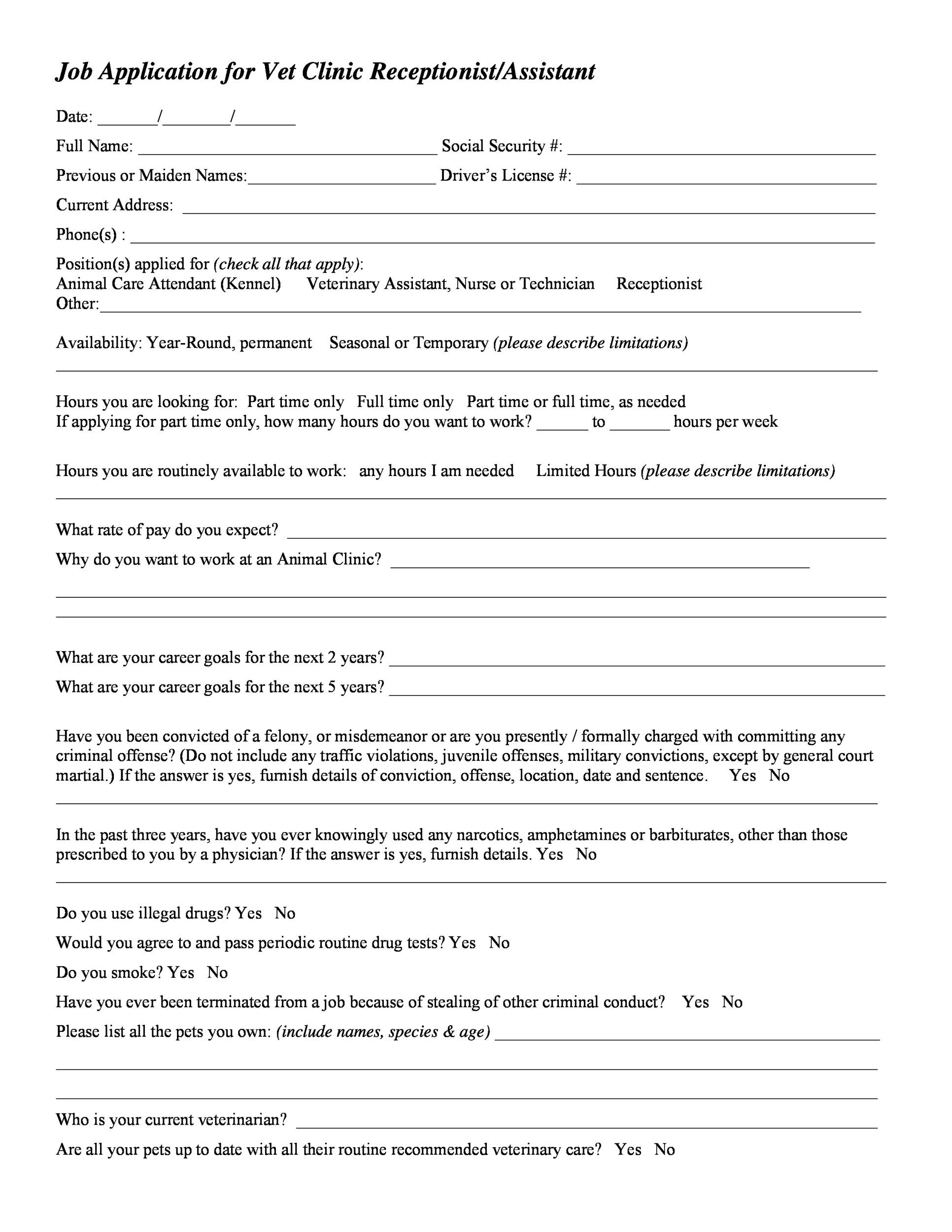 56 Free Employment Job Application Form Templates Printable TemplateLab