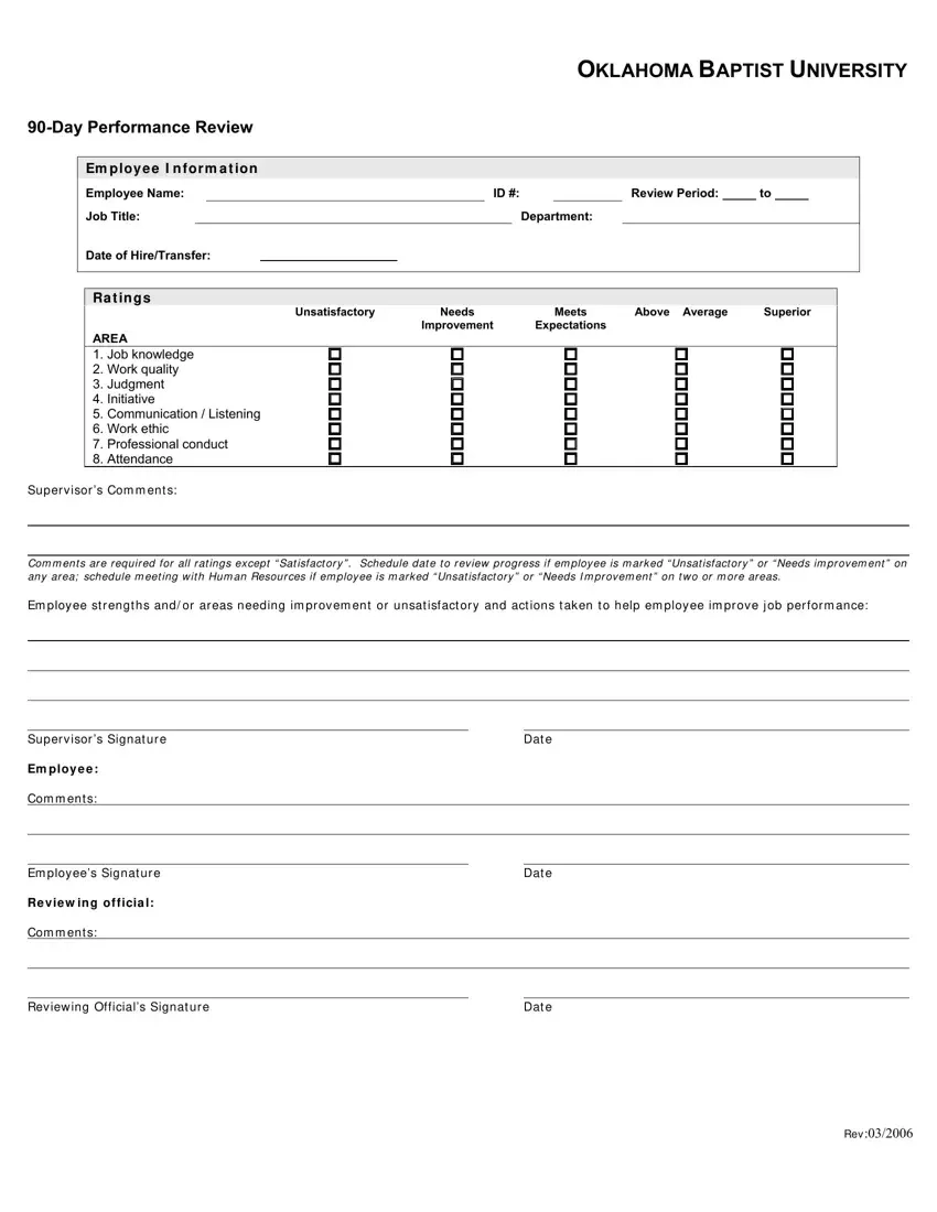 60 Employee Feedback 90 Day Performance Review Fill Out Printable PDF Forms Online 