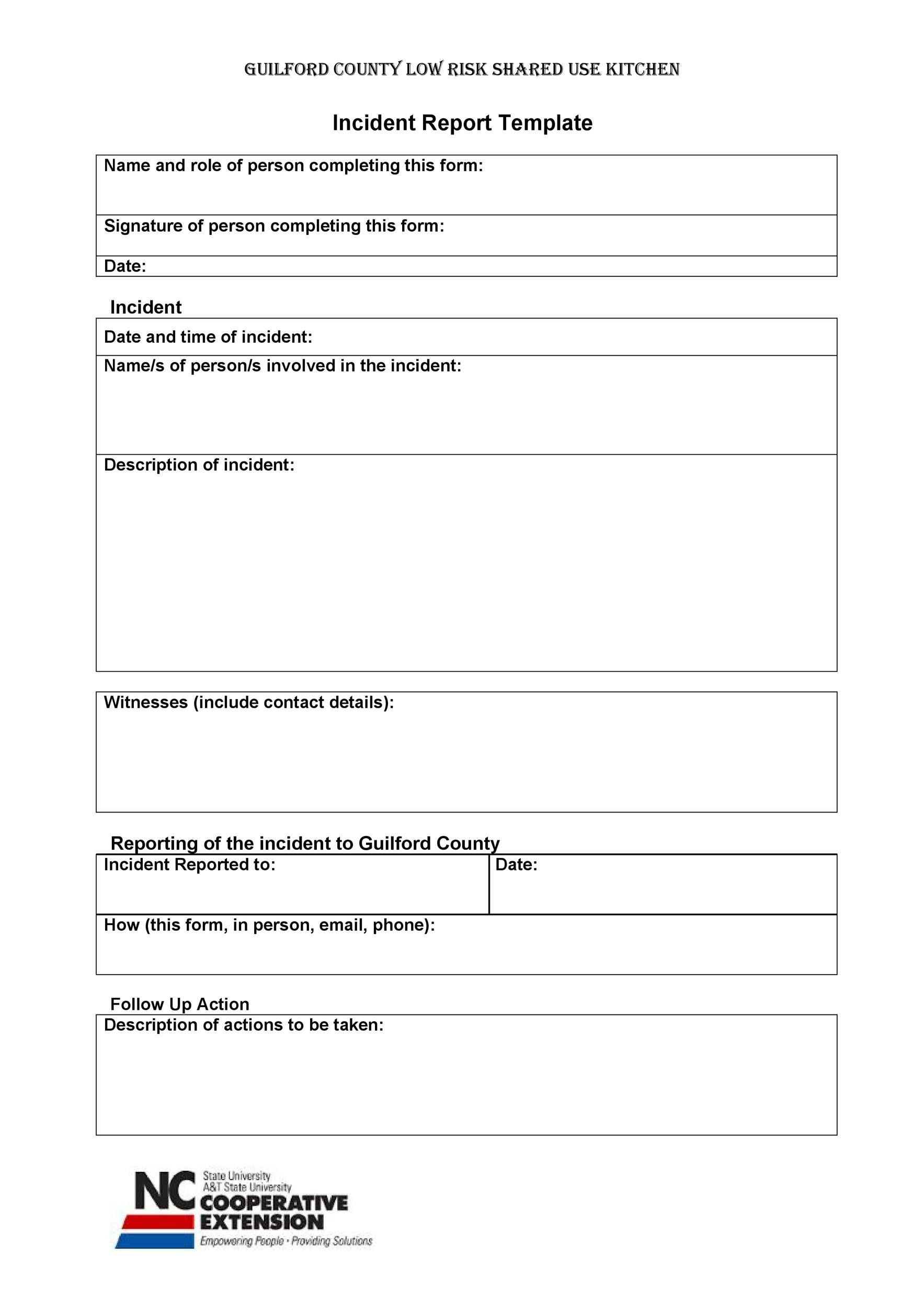 60 Incident Report Template Employee Police Generic TemplateLab