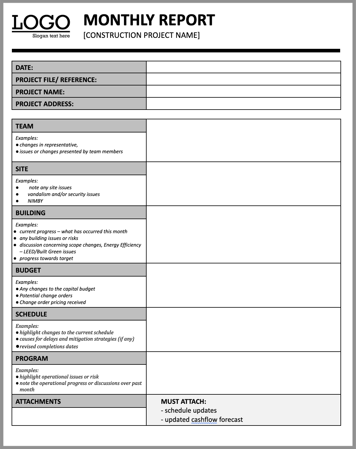 7 Best Templates Of Monthly Report For Free Download Business Improvement And Productivity Guide