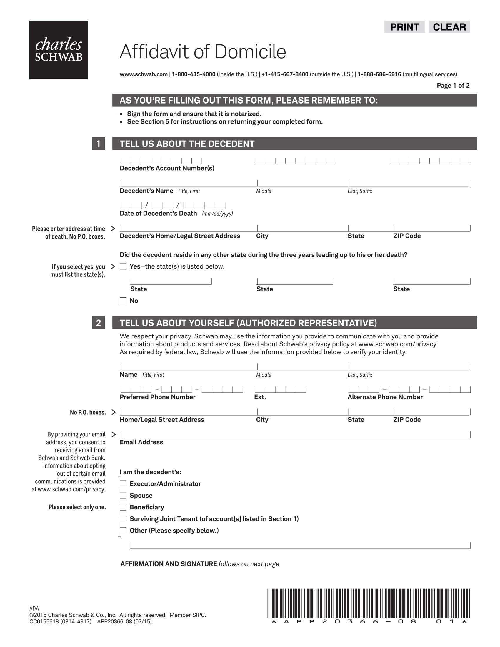 Affidavit Of Domicile Printable Form