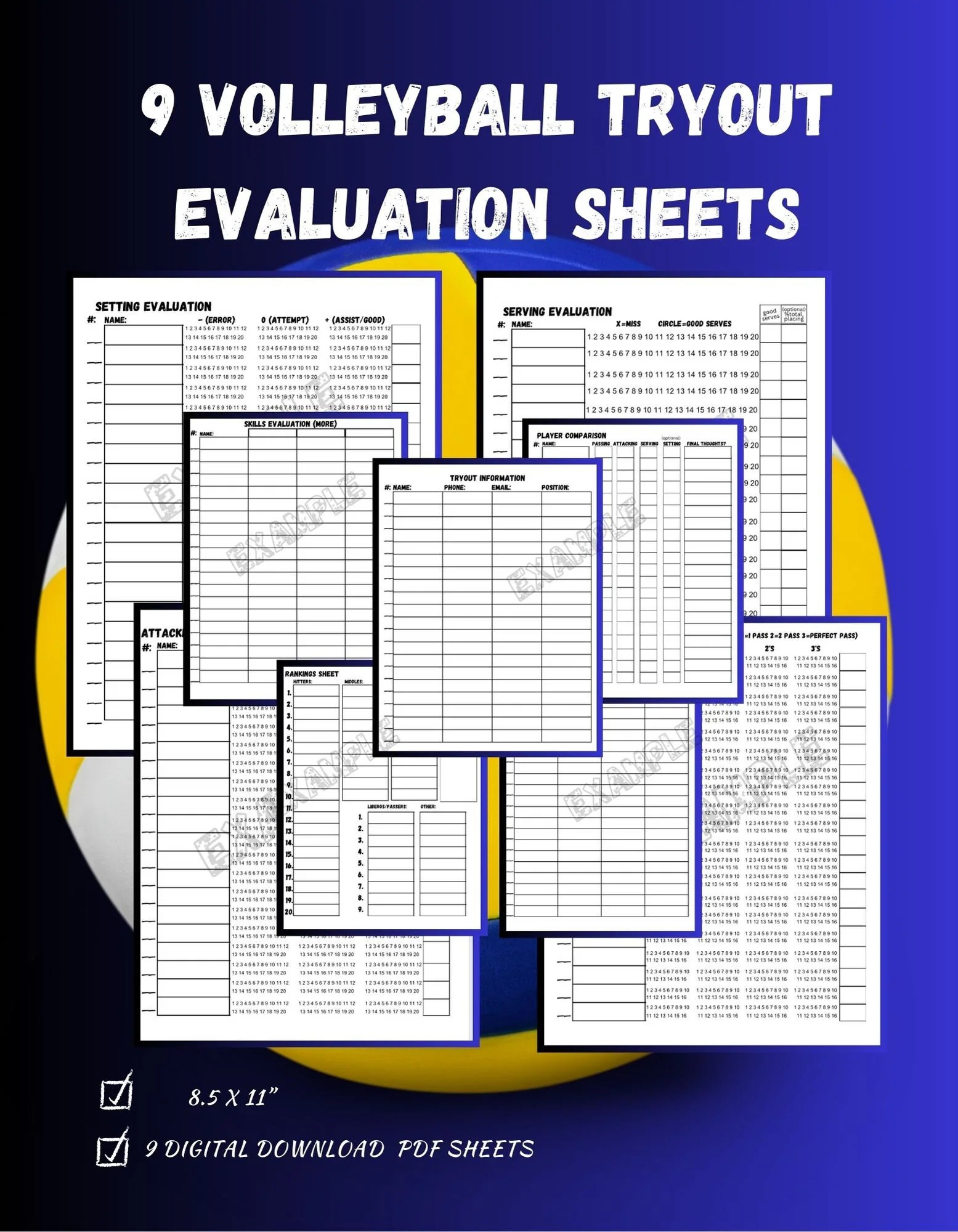 9 Volleyball Tryout Evaluation Sheets 8 5x11 Digital Download Passing Attacking Serving Setting Stat Evaluation Sheets Pdf Etsy 9 Volleyball Tryout Evaluation Sheets 8 5x11 Digital Download Passing Attacking Serving Setting Stat Evaluation Sheets Pdf Etsy