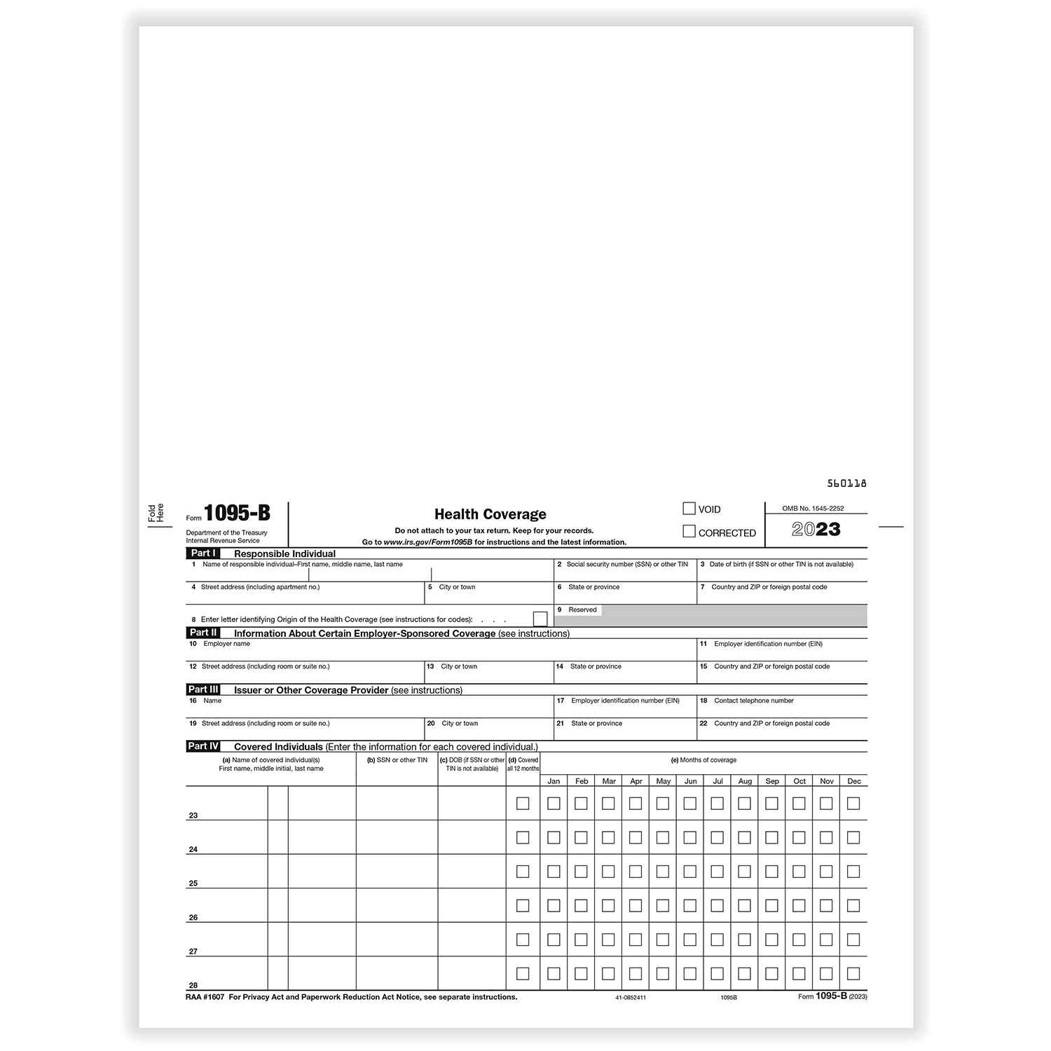 Blank 1095a Form Printable