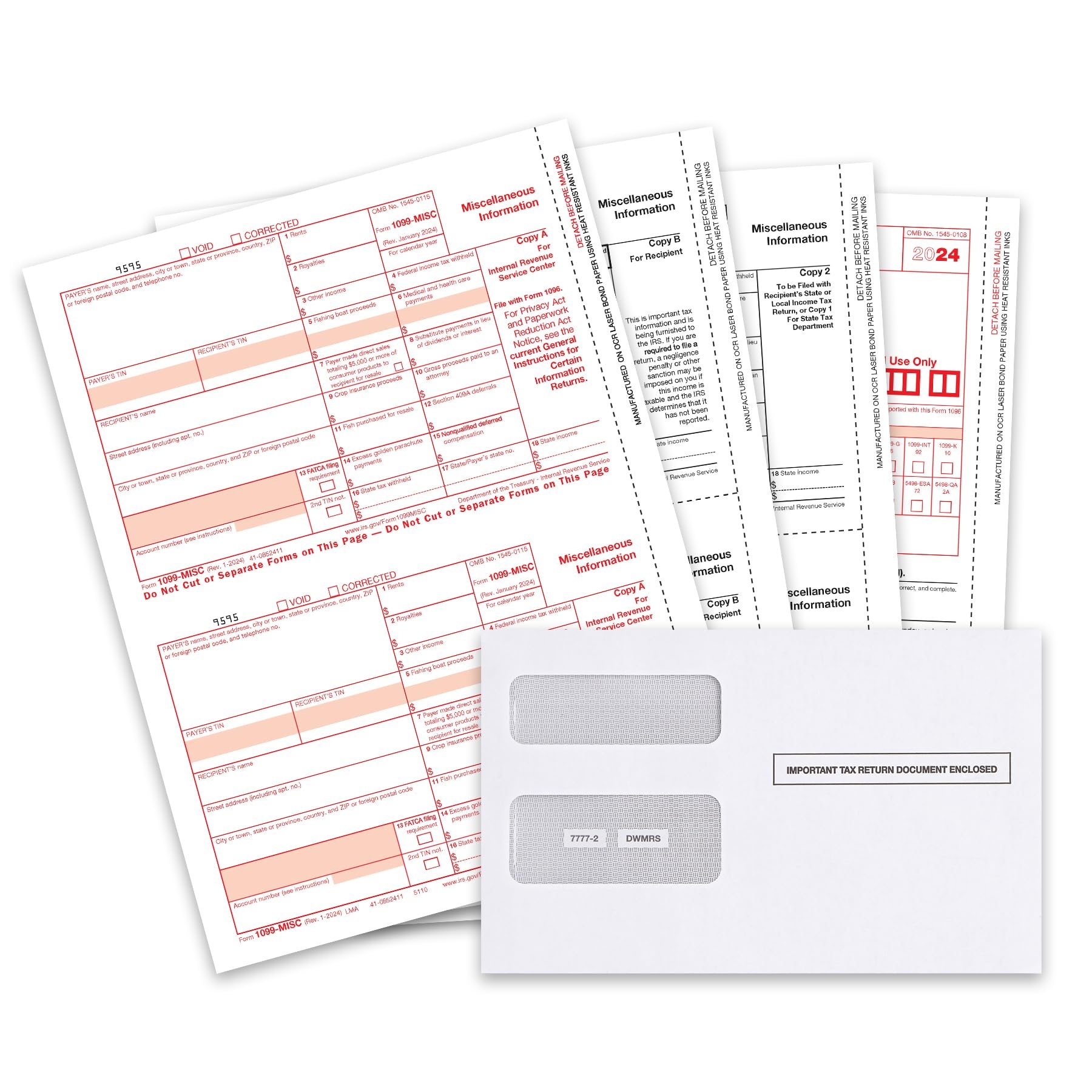 Amazon 1099 MISC Forms 2024 4 Part Tax Forms Kit 50 Vendor Kit Of Laser Forms Compatible With QuickBooks And Accounting Software 50 Self Seal Envelopes Included Office Products