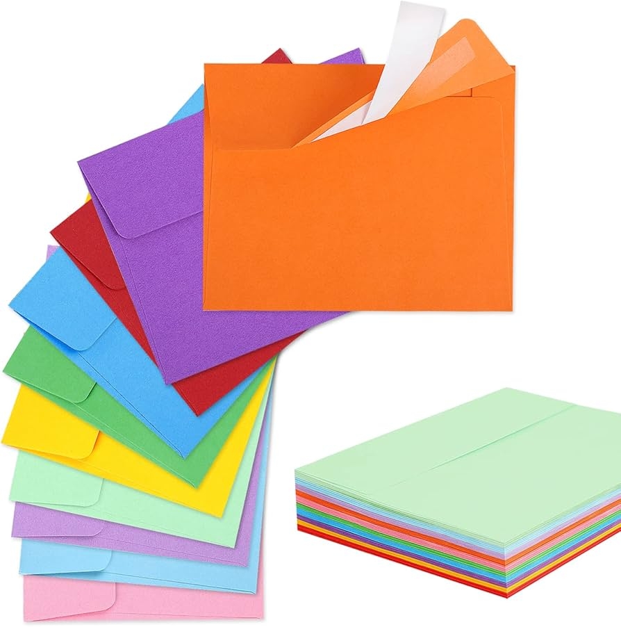 Amazon 90 Pack Colored Envelopes 3 625x5 125 A1 Card Envelopes Printable Invitations For Weddings Greeting Cards Postcards Office Products