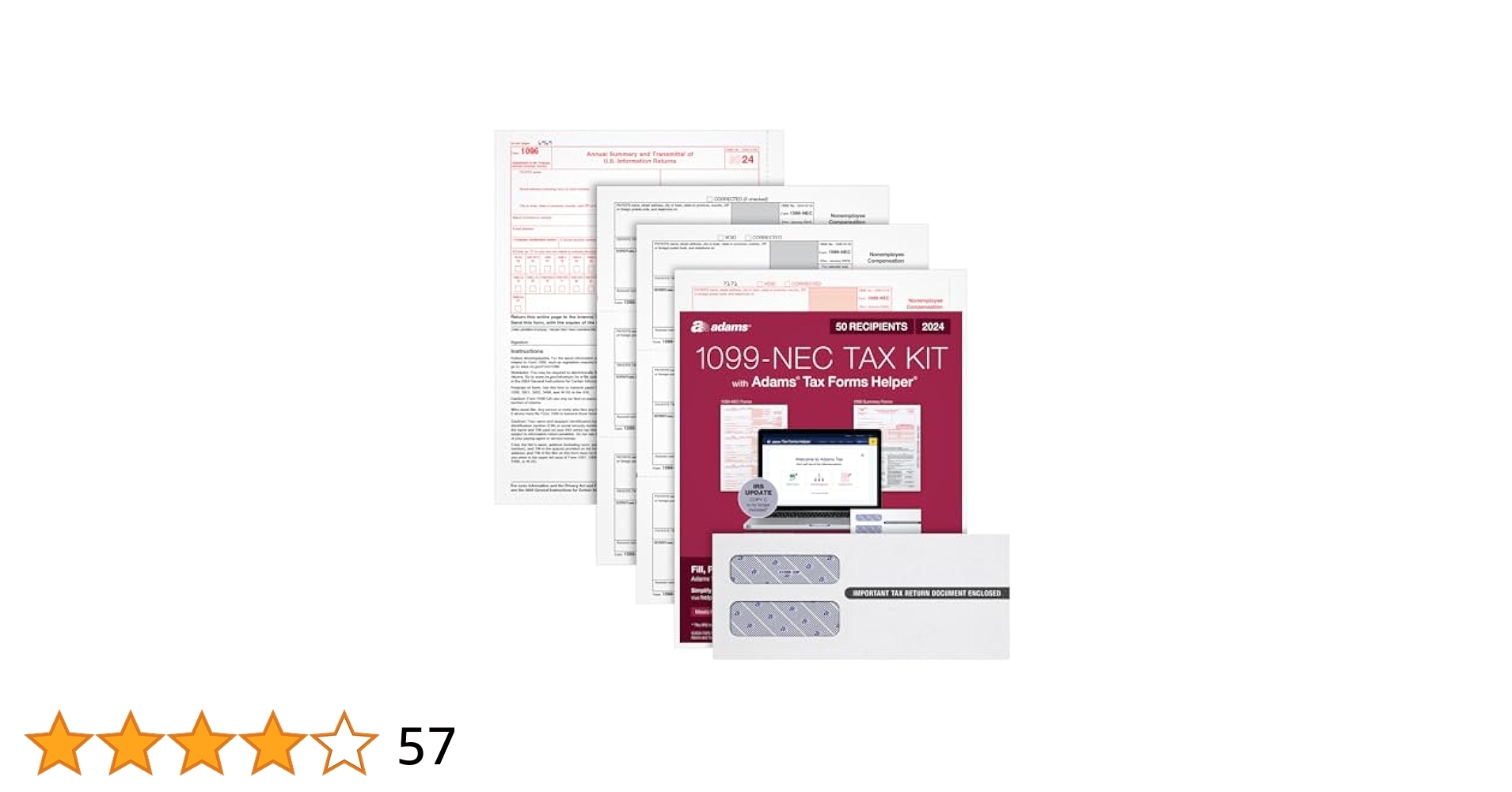 Amazon Adams 2024 1099 NEC Tax Forms Kit For 50 Recipients 3 Part 1099 Forms 6 1096 Forms Self Seal Envelopes Access To Adams Tax Forms Helper 1009315 Office Products