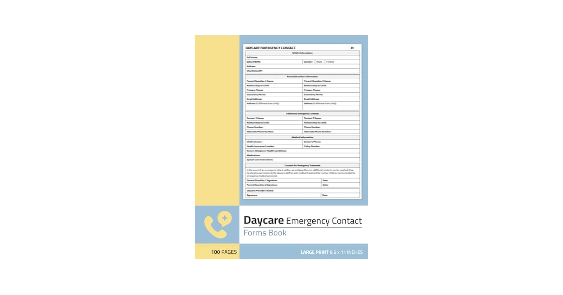 Amazon Daycare Emergency Contact Forms Book Children Emergency Contact Form For Child Care Centers Preschools And Home Daycare Providers 100 Pages 50 Forms Publishing Lbzha Da Books Amazon Daycare Emergency Contact Forms Book Children Emergency Contact Form For Child Care Centers Preschools And Home Daycare Providers 100 Pages 50 Forms Publishing Lbzha Da Books