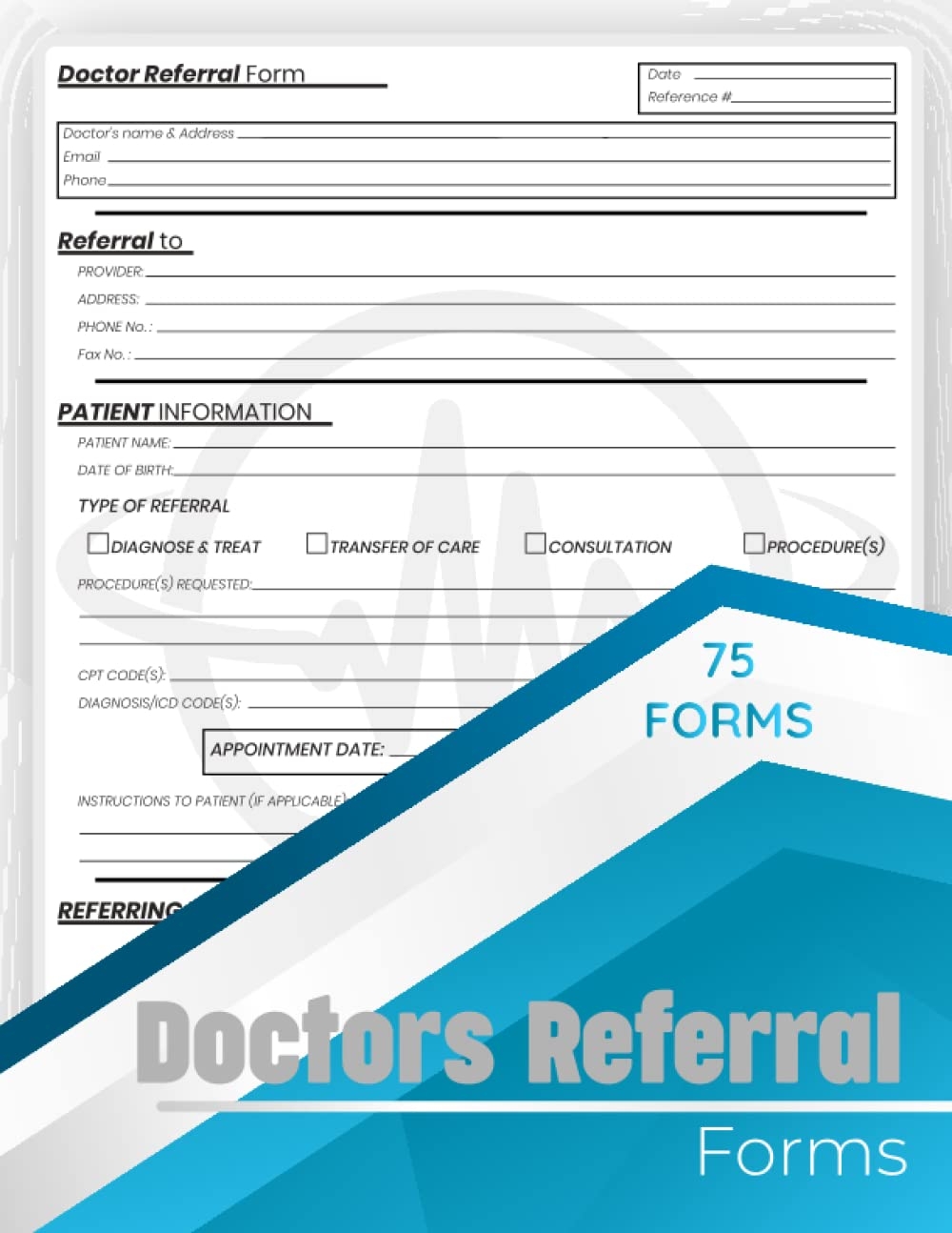 Amazon Doctor Referral Forms Book Physician Referral Forms Up To 75 Forms 8 5x11 Inches Publishing Red DRF Books