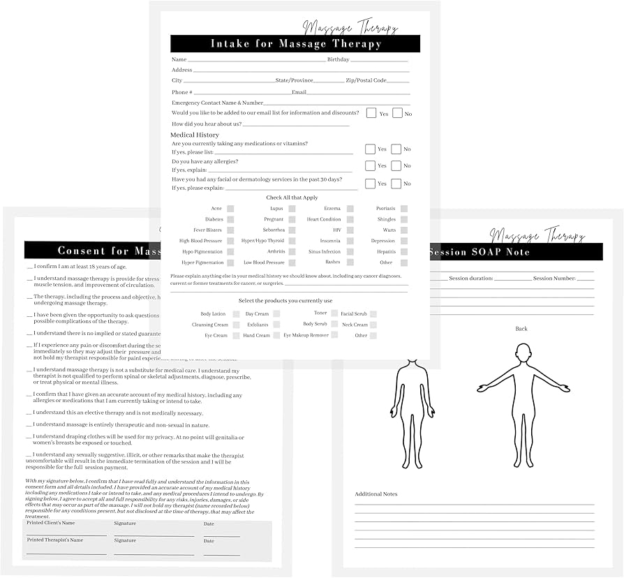 Printable Massage Intake Form