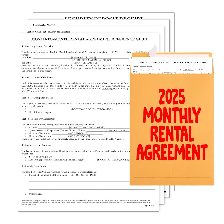 Amazon Month To Month Rental Agreement Forms Kit Comprehensive Monthly Lease Agreement For Rental Property Includes Reference Guide 3 Blank Monthly Rental Lease Agreements Forms Office Products