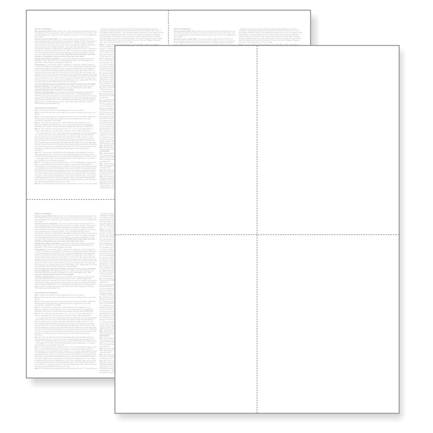 Amazon NextDayLabels 5 Pack 500 Sheets W 2 4 Up Employee Tax Forms Instructions On Back For 2024 For Laser Inkjet Printer Compatible With QuickBooks And Accounting Software ETC Office Products