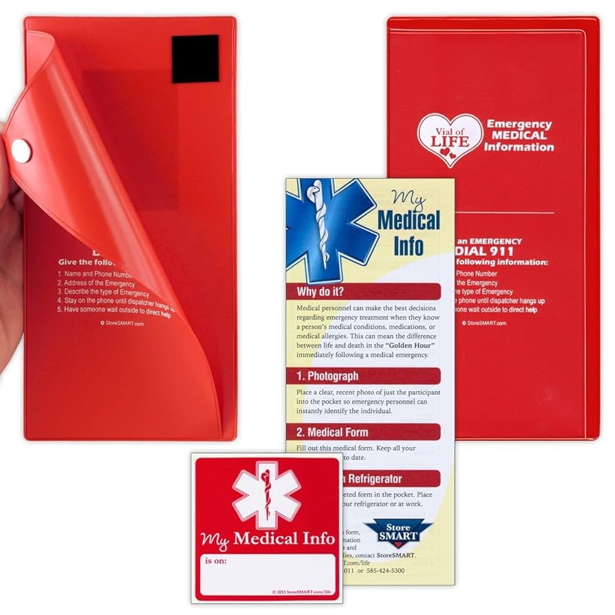 Amazon StoreSMART Vial Of Life 5 Pack Magnetic Easy Open Magnetic Back Red VOLMCP502MB R 5 Office Products