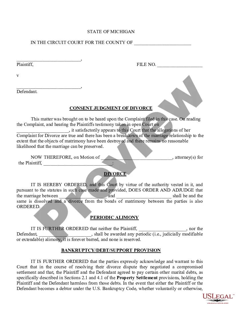 Printable Michigan Divorce Forms Pdf