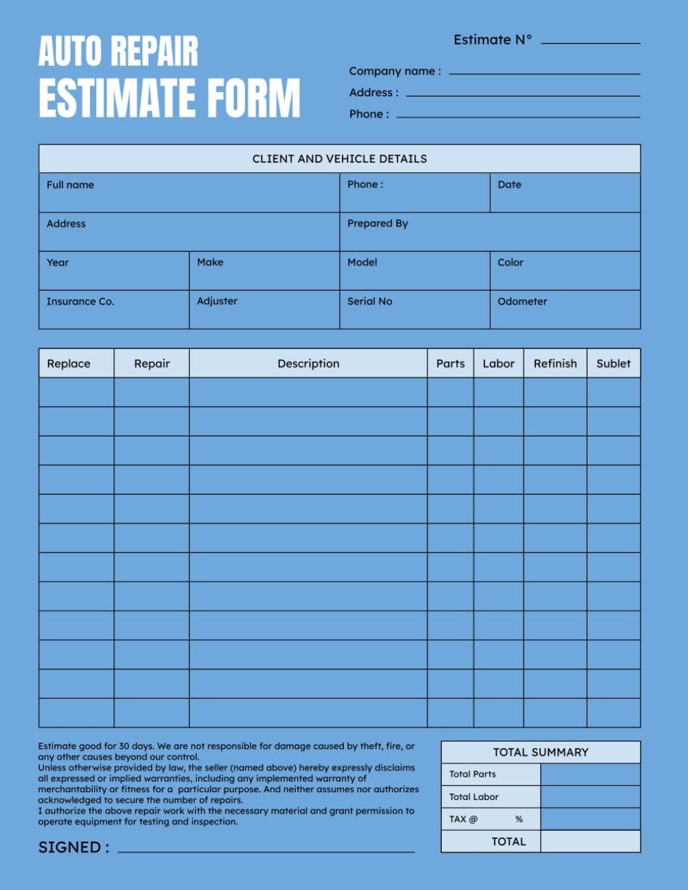 Auto Repair Estimate Form Book Easy Form For Body Shop 70 Forms On One Side M Richard Amazon Books Auto Repair Estimate Form Book Easy Form For Body Shop 70 Forms On One Side M Richard Amazon Books