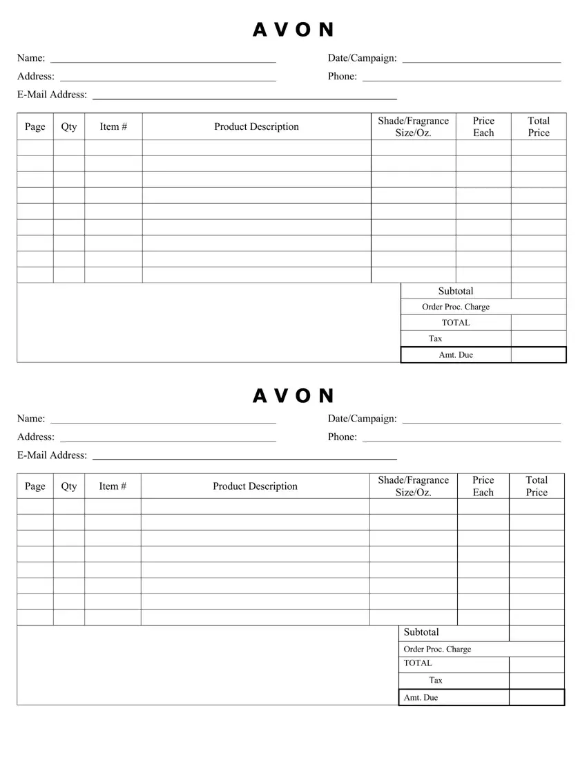 Printable Scentsy Order Form Printable Scentsy Order Form