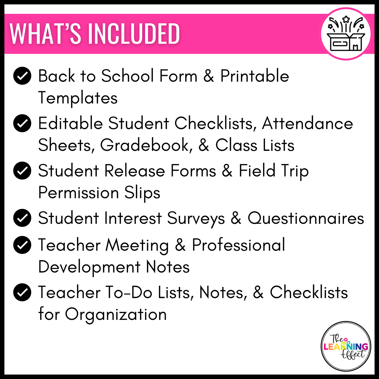 Back To School And Classroom Forms Printables