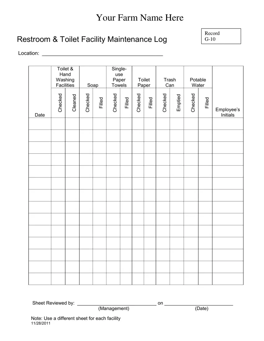 Bathroom Cleaning Log Sheet Fill Out Printable PDF Forms Online Bathroom Cleaning Log Sheet Fill Out Printable PDF Forms Online