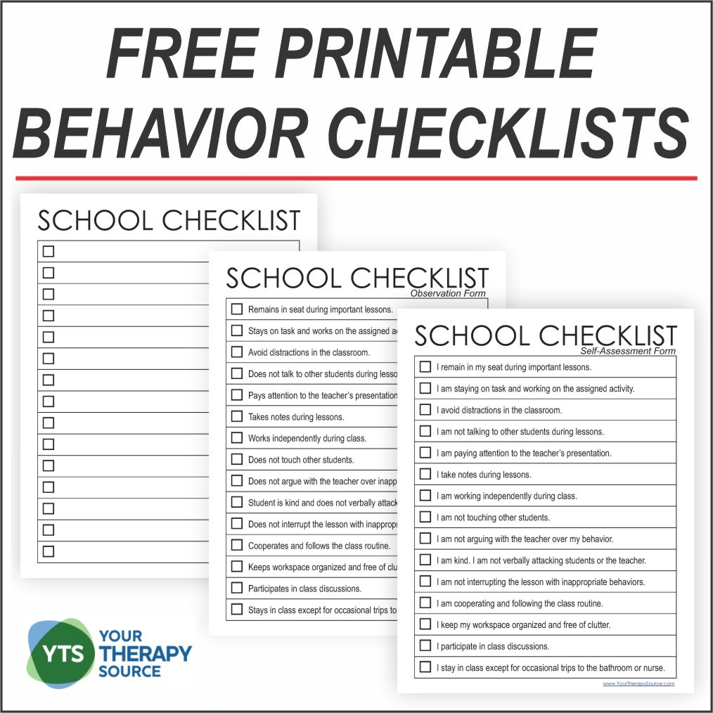 Printable Functional Assessment Observation Forms