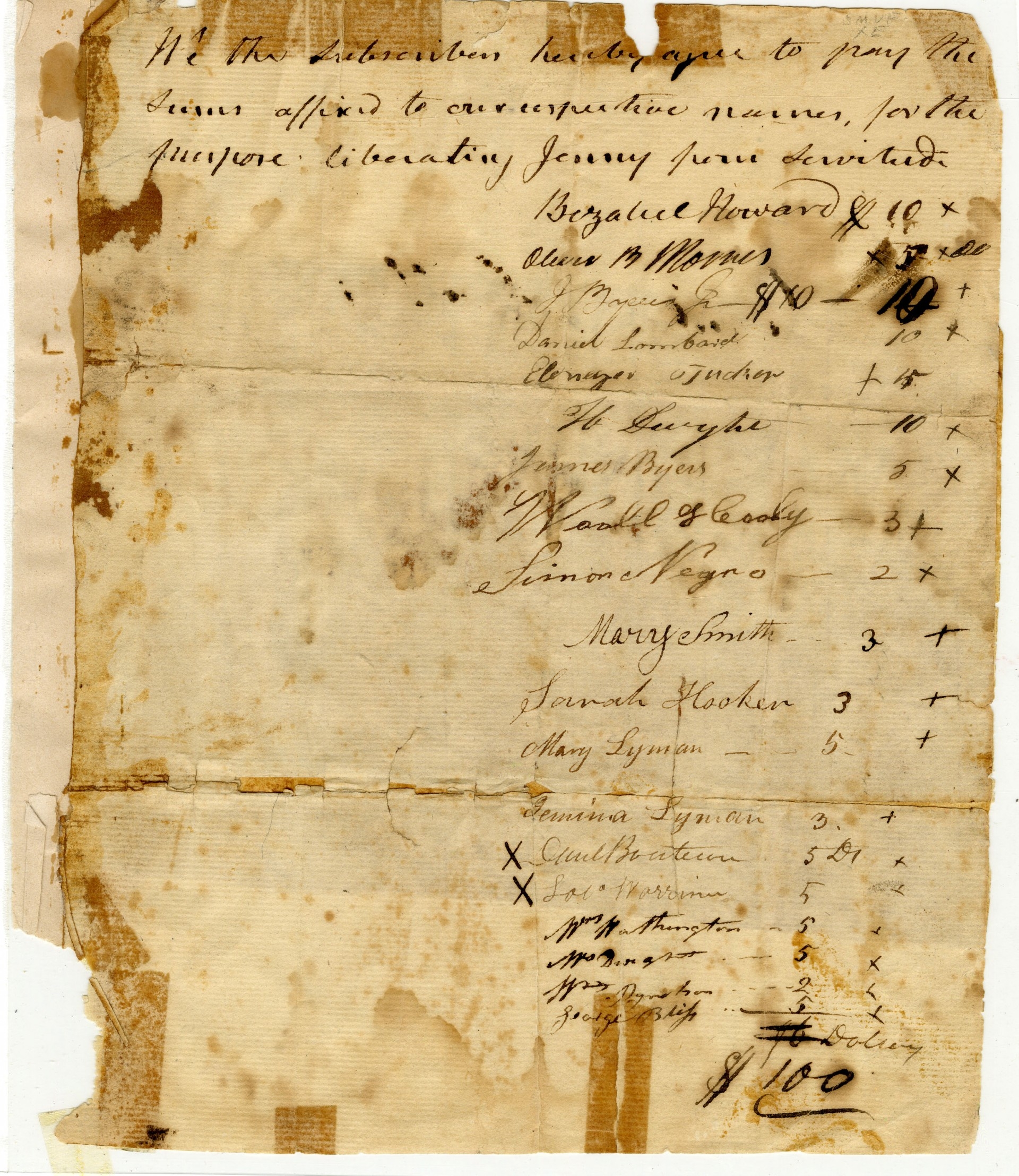 Bill Of Sale For Jenny 16 February 1808 Springfield Museums