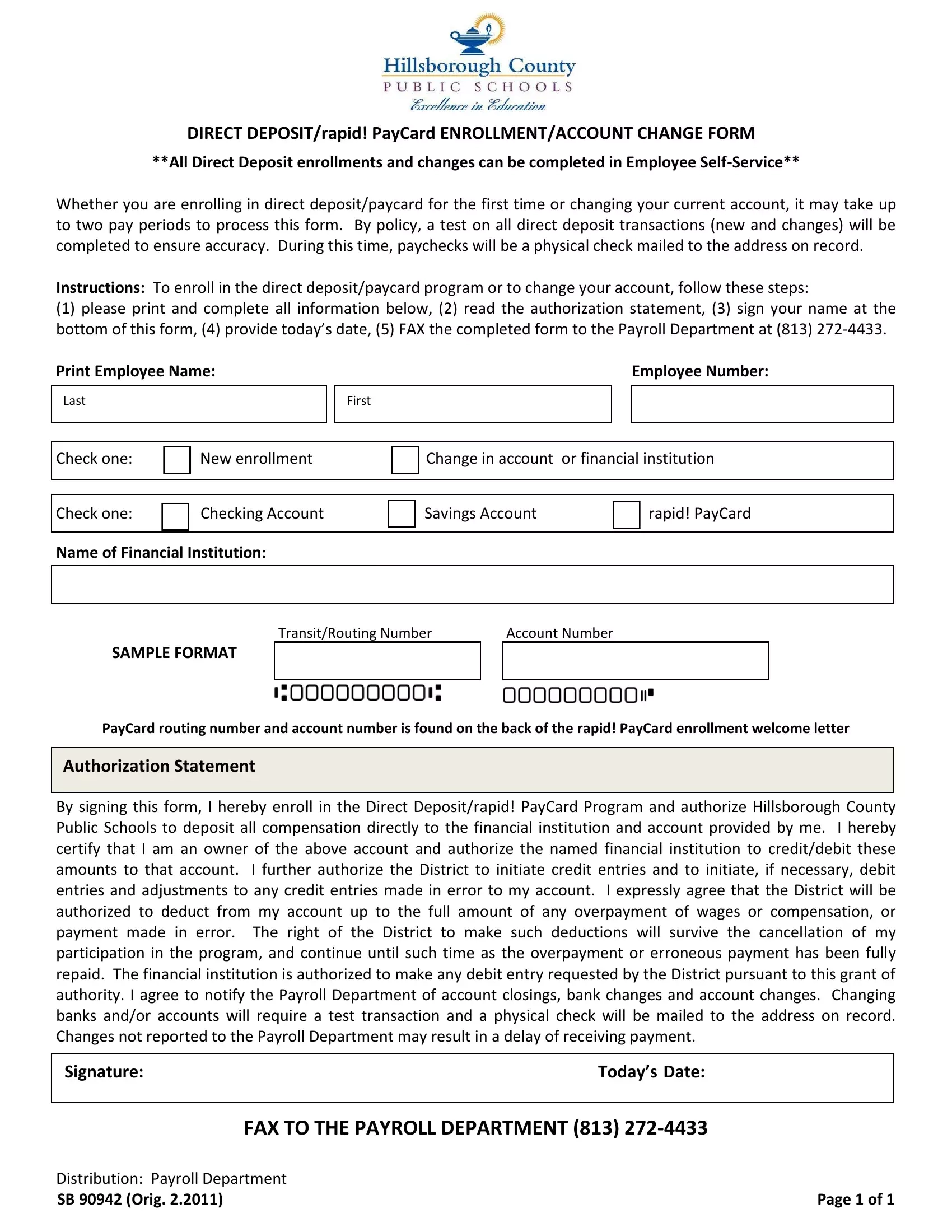 Blank Direct Deposit Form For Job Fill Out And Print PDFs Worksheets Library