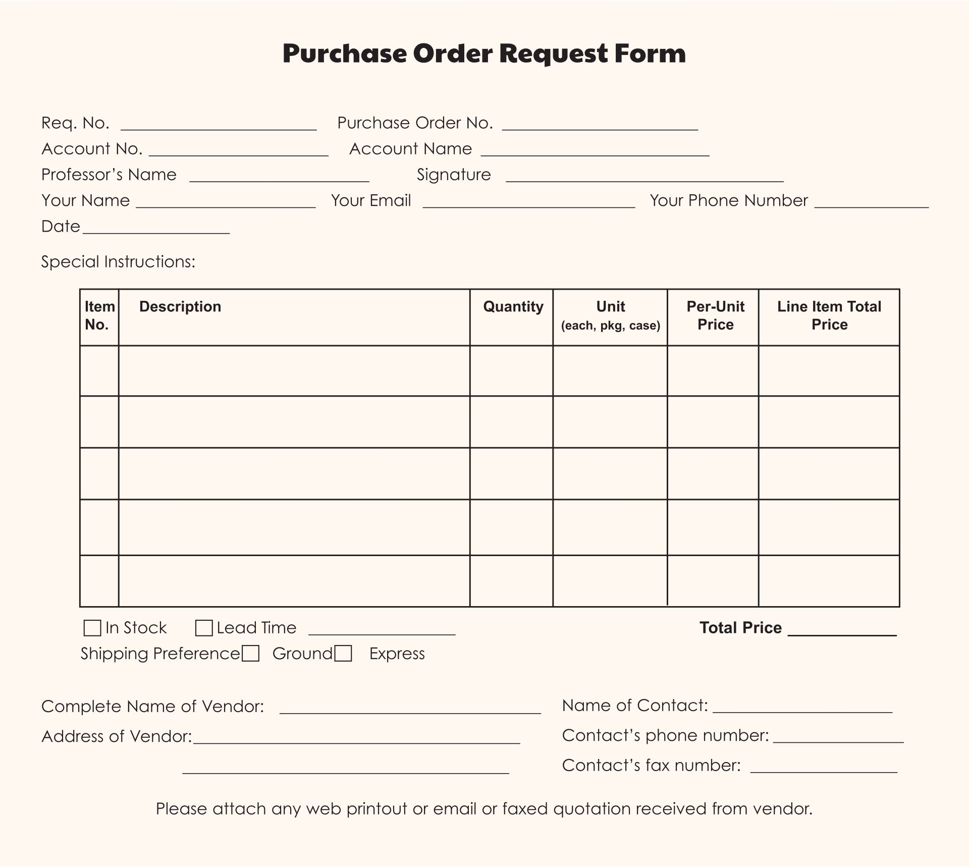 Blank Order Forms 10 Free PDF Printables Printablee