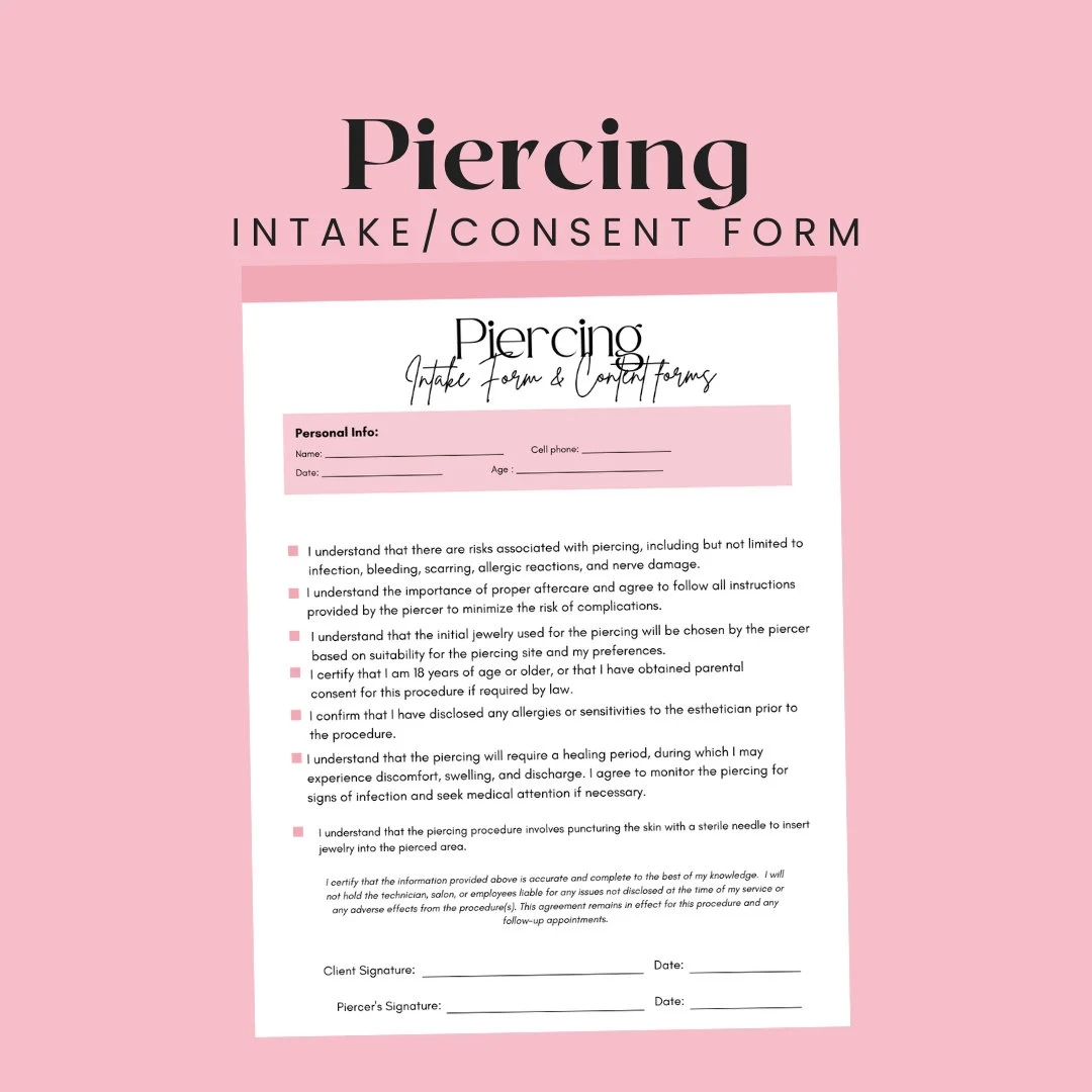 Printable Piercing Consent Form